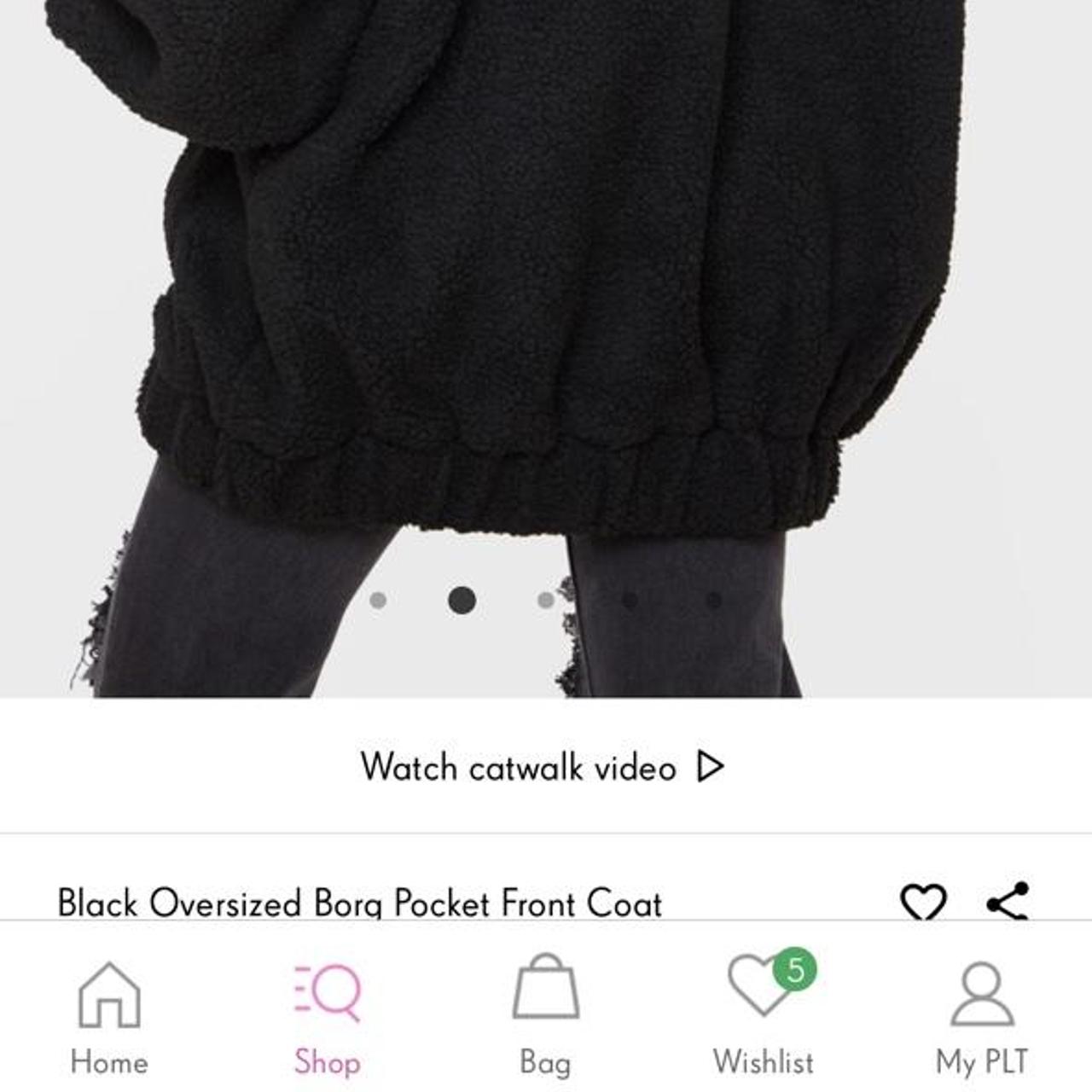 Black borg pocket front coat best sale