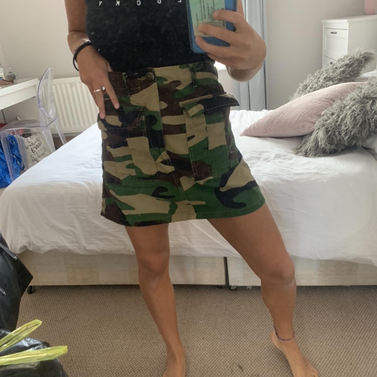 zara camo skirt