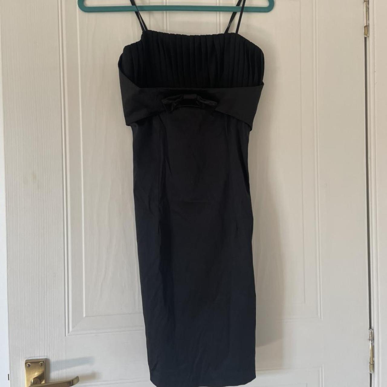 Celine black midi satin dress. Would fit a 6-8.... - Depop