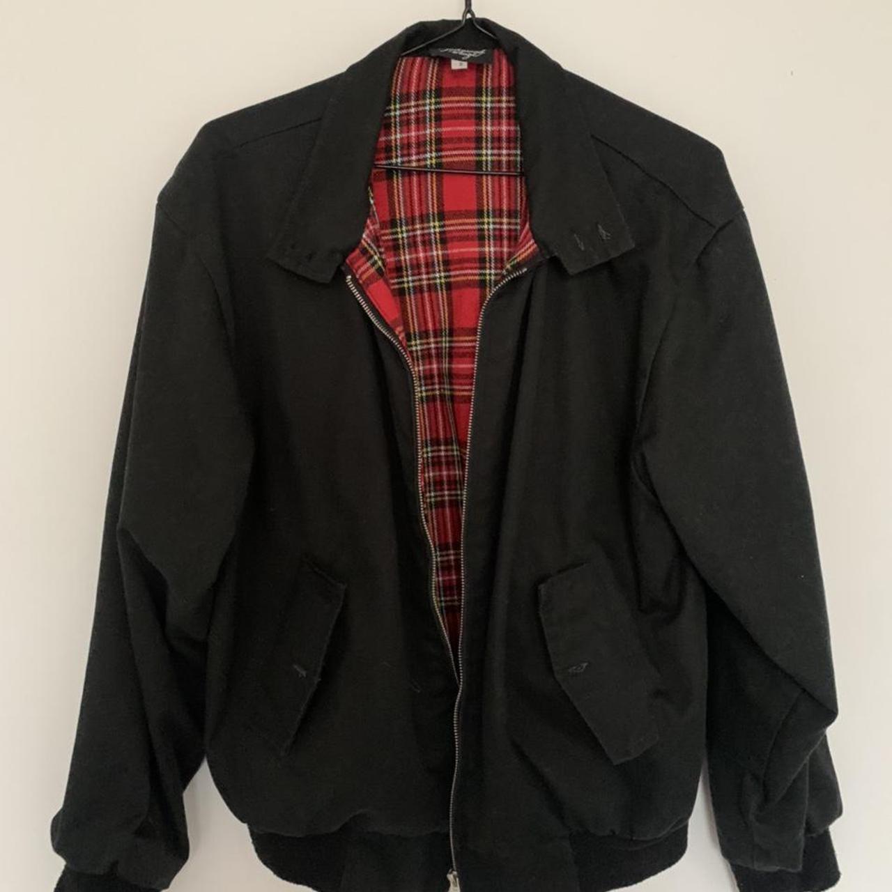 red tartan bomber jacket