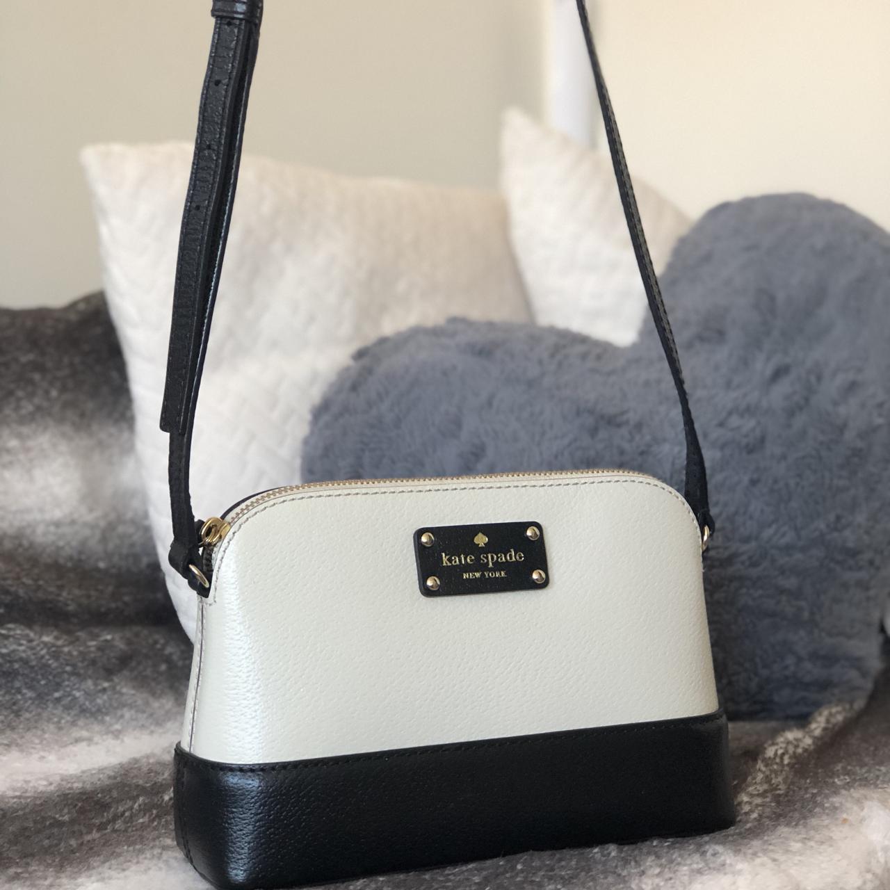 KATE SPADE NEW YORK black and white shoulder