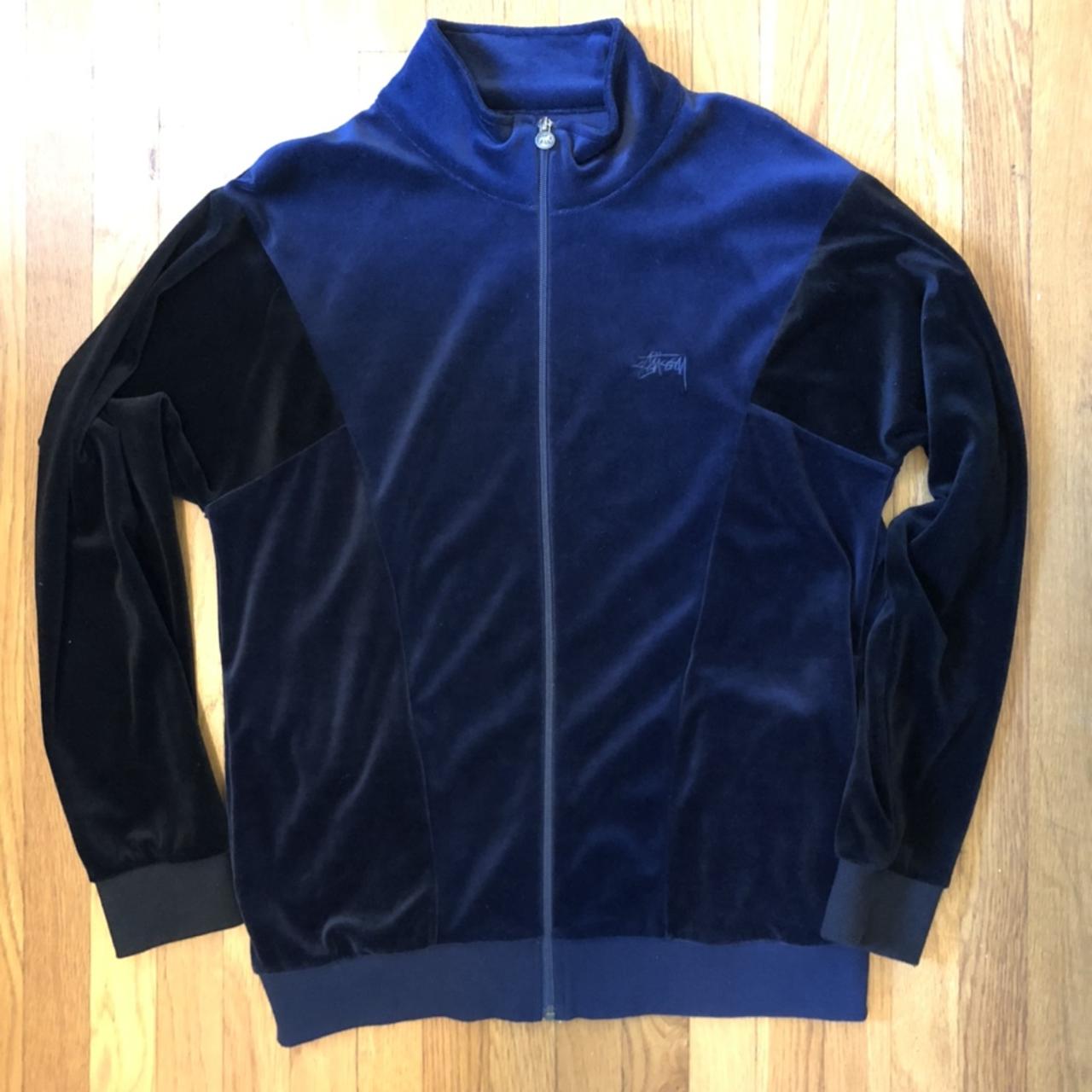 Stussy velour track jacket Size: Medium Color:... - Depop