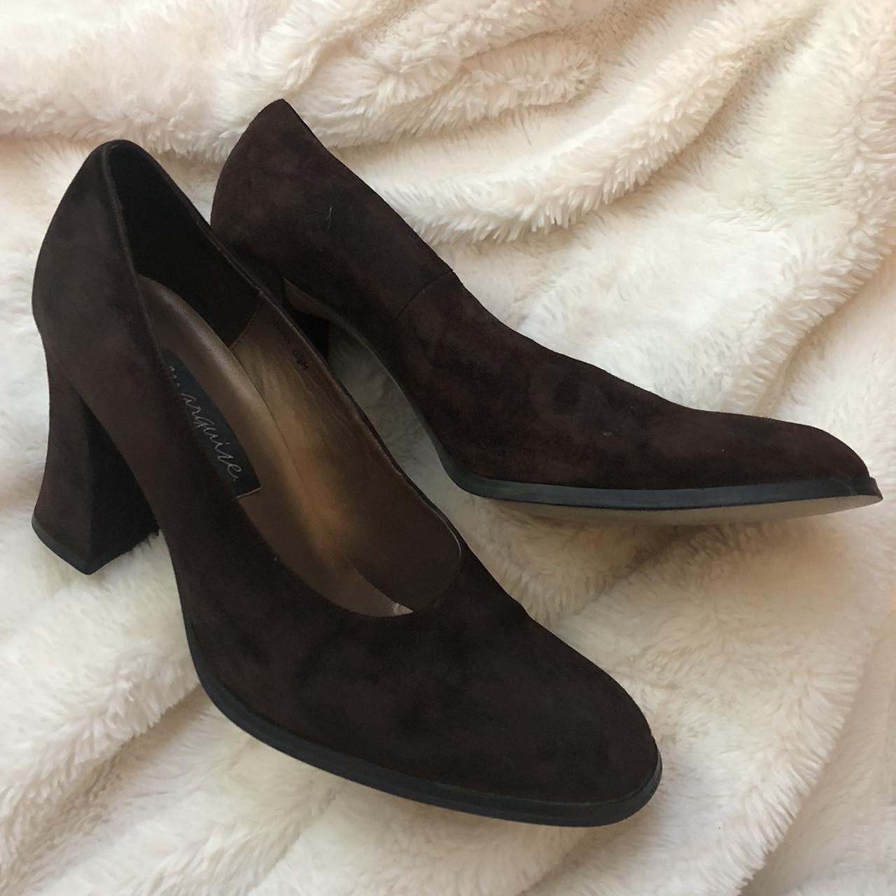 vintage brown block heels vintage 90s round toed Depop