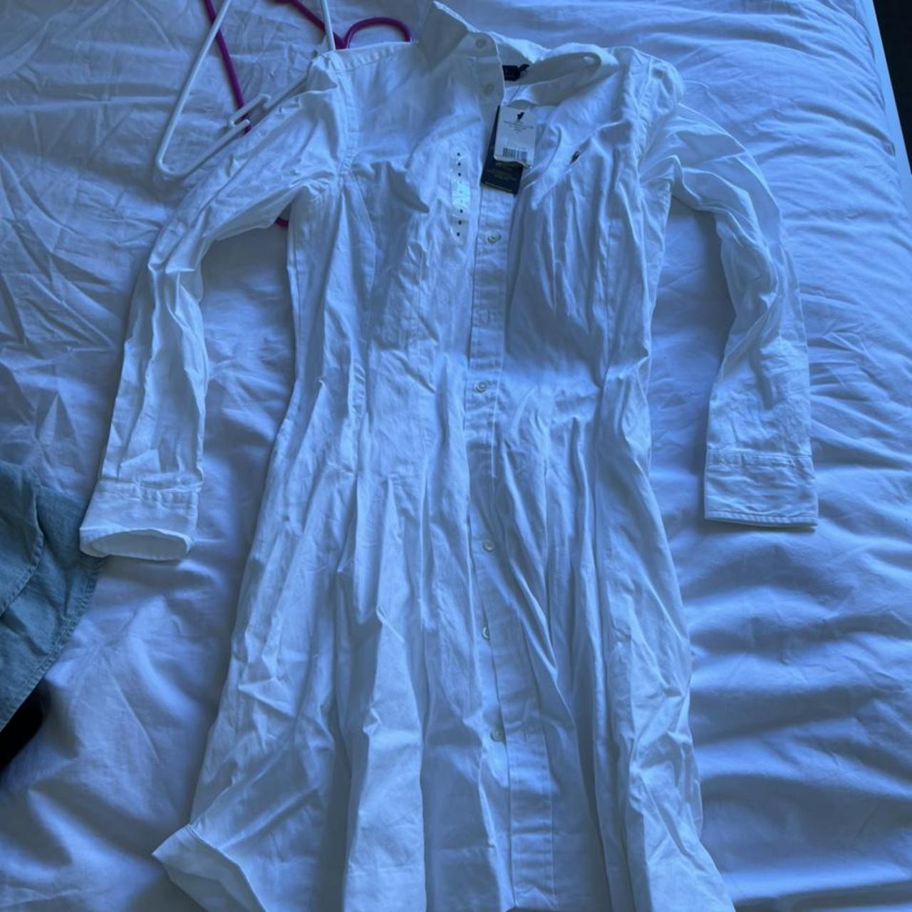 White linen Ralph Lauren dress size US4 but fits 68 Depop
