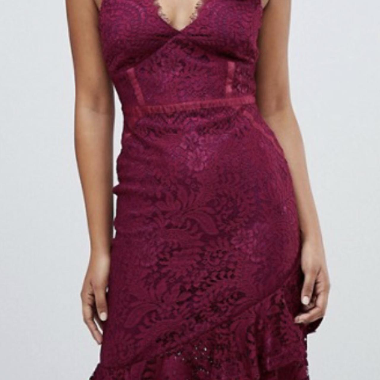 A beautiful Lipsy lace top bodycon dress in size - Depop