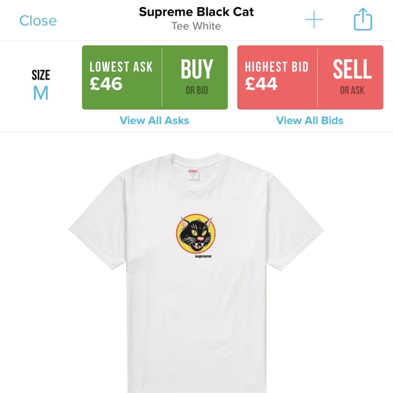 Supreme black cat tee SS 2020 edition Size... - Depop