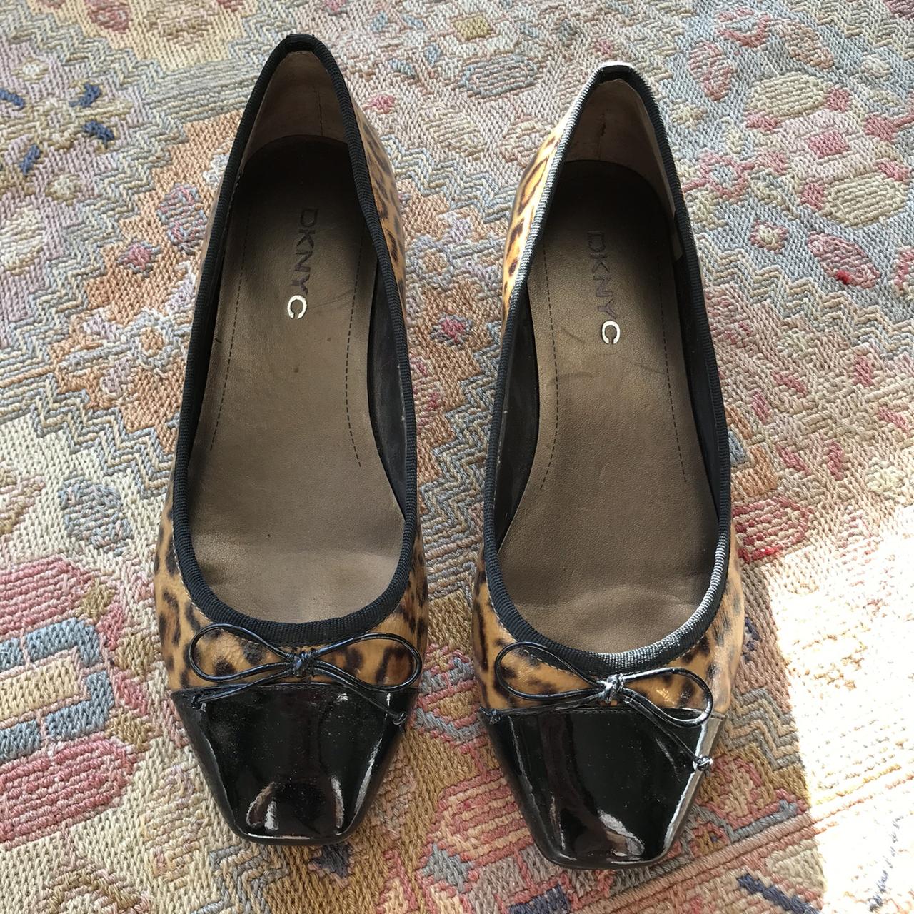 DKNY leopard print patented flats Never worn as they... - Depop