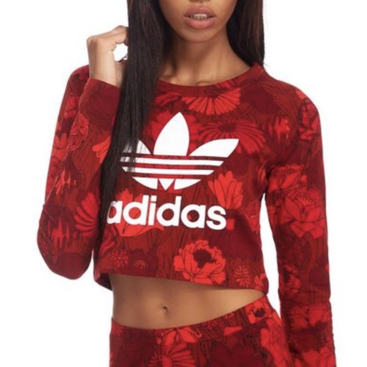 red floral adidas