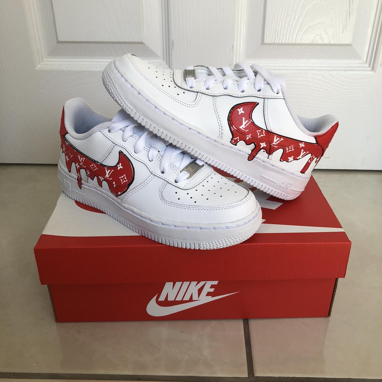 Custom Nike Air Force 1 Ink Drip Air - Depop