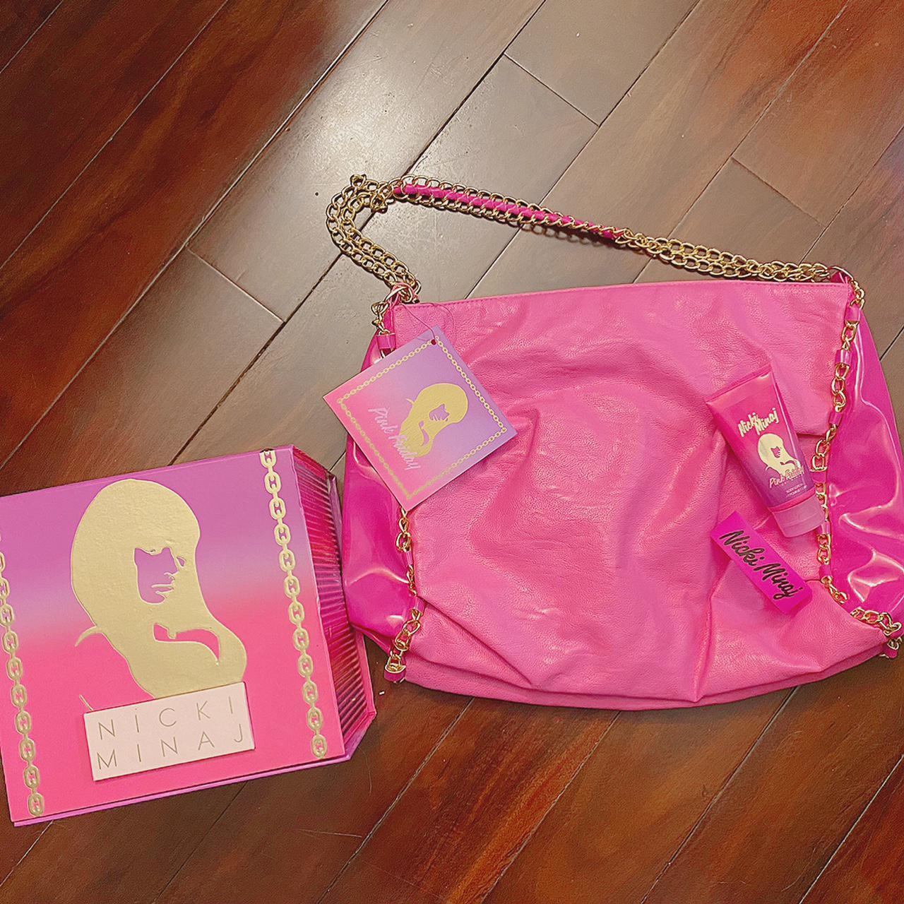 nicki minaj pink friday tote bag, perfume set with 2 - Depop