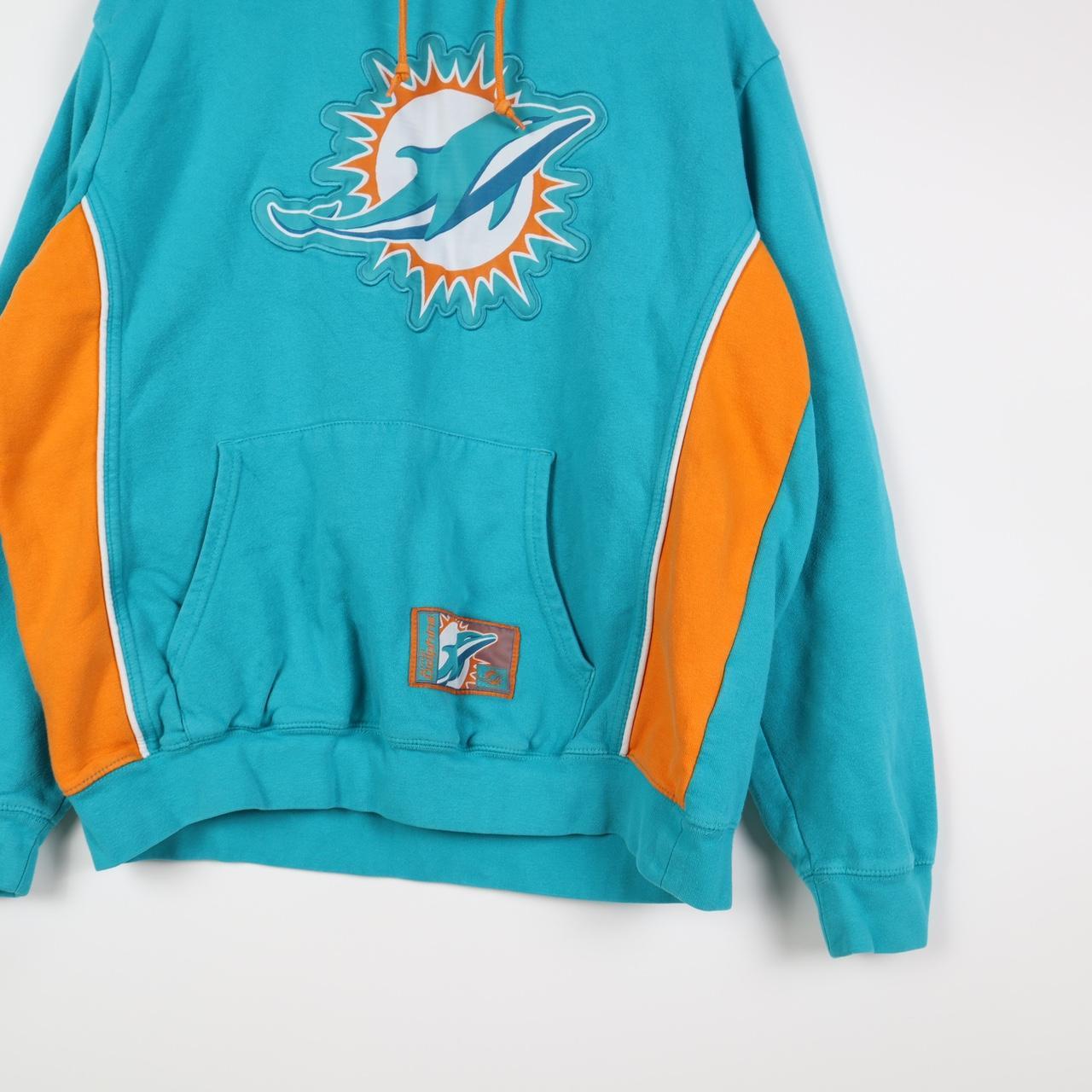 Miami Dolphins Zebra Slub Hoodie, Orange/Marina Blue