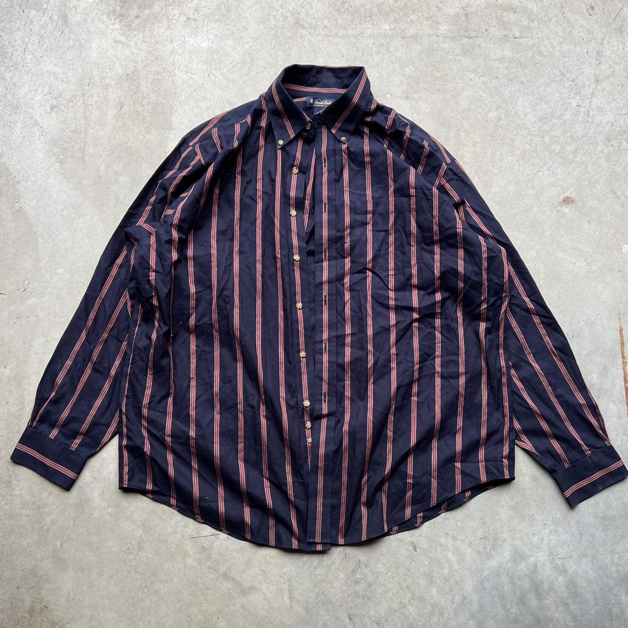 Vintage Style Brook Brothers Striped Dress Shirt... Depop