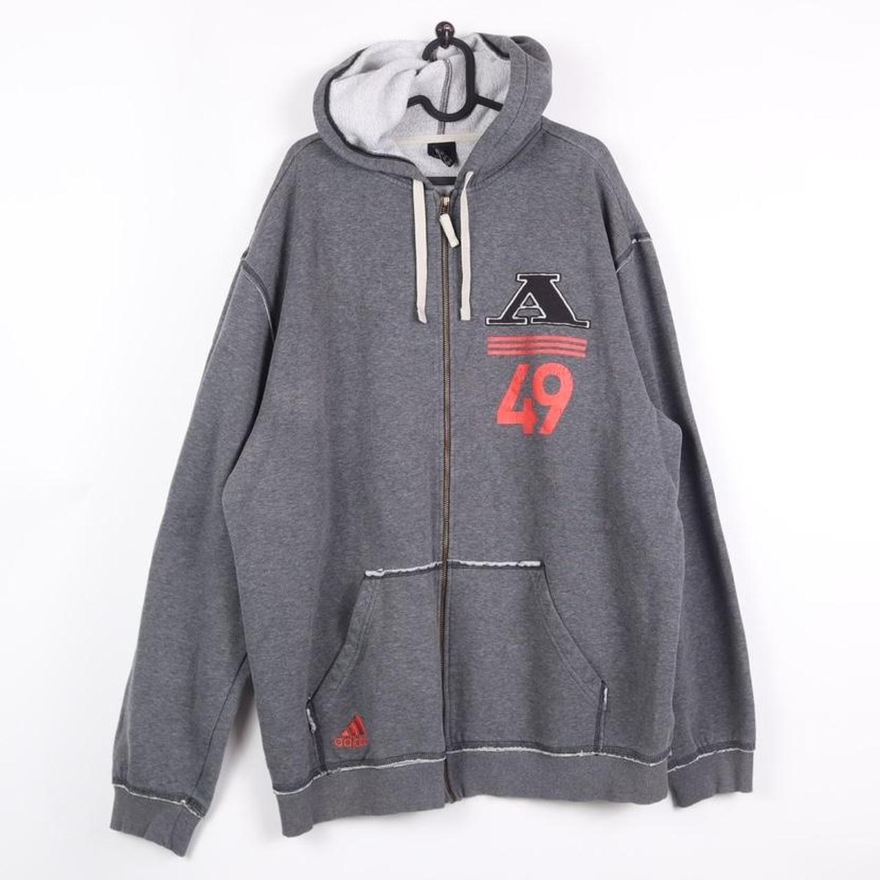 Adidas Men's Grey and Red Sweatshirt | Depop