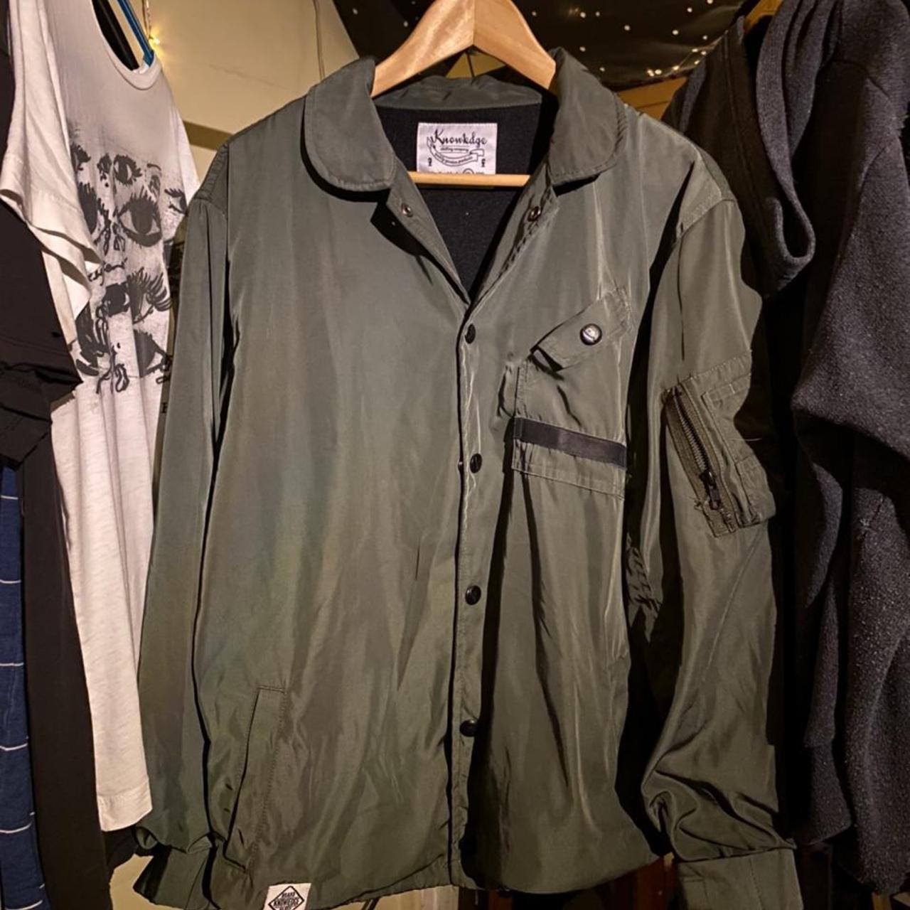 Knowledge army green heavy jacket Womens Depop