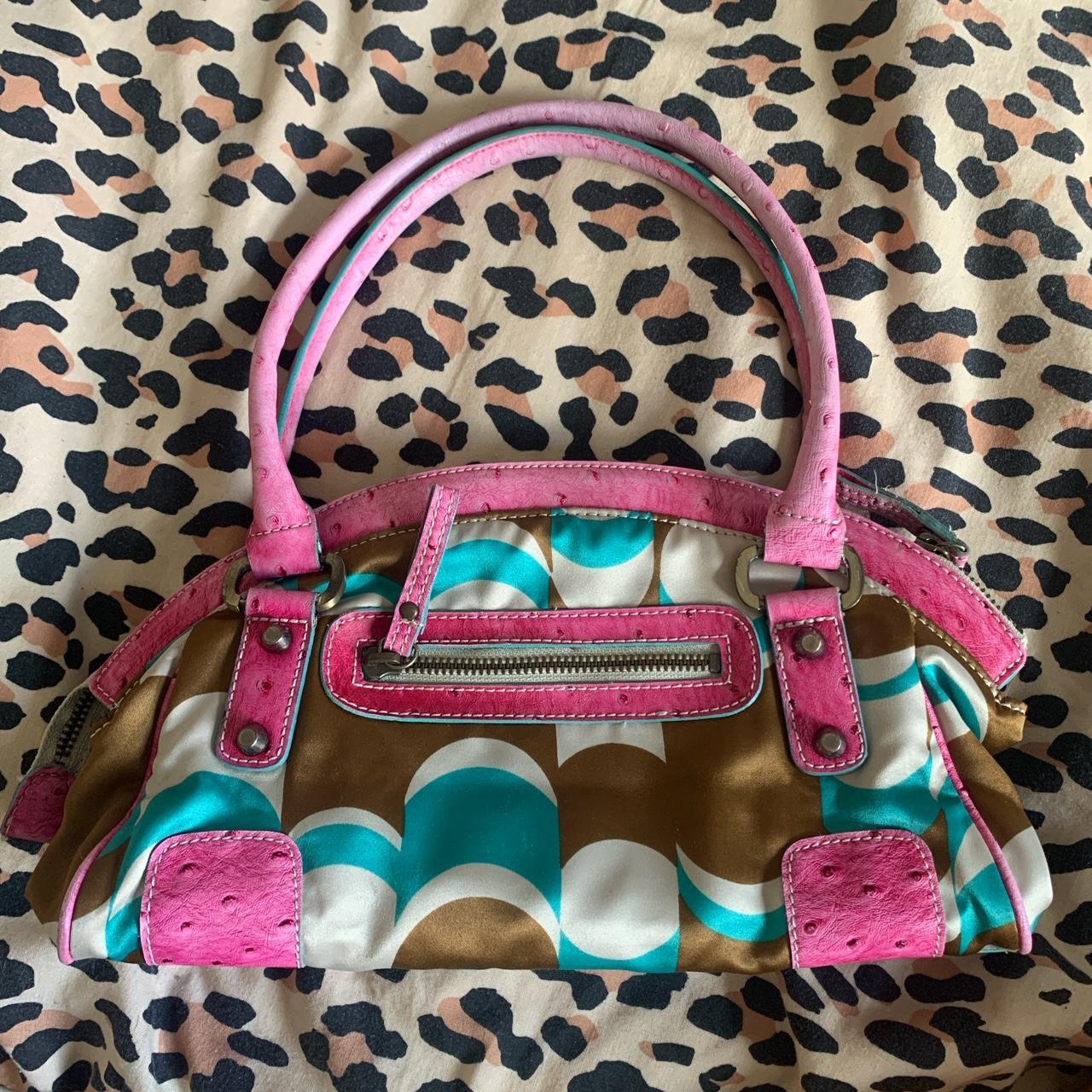 Vintage Guess Bag In Pink Brown And Turquoise Depop