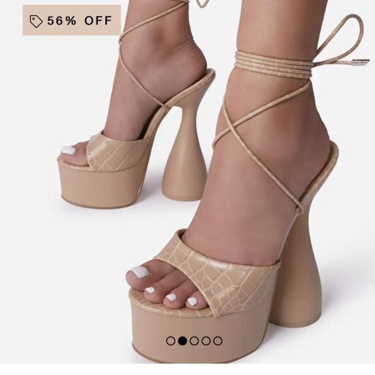 lace up peep toe