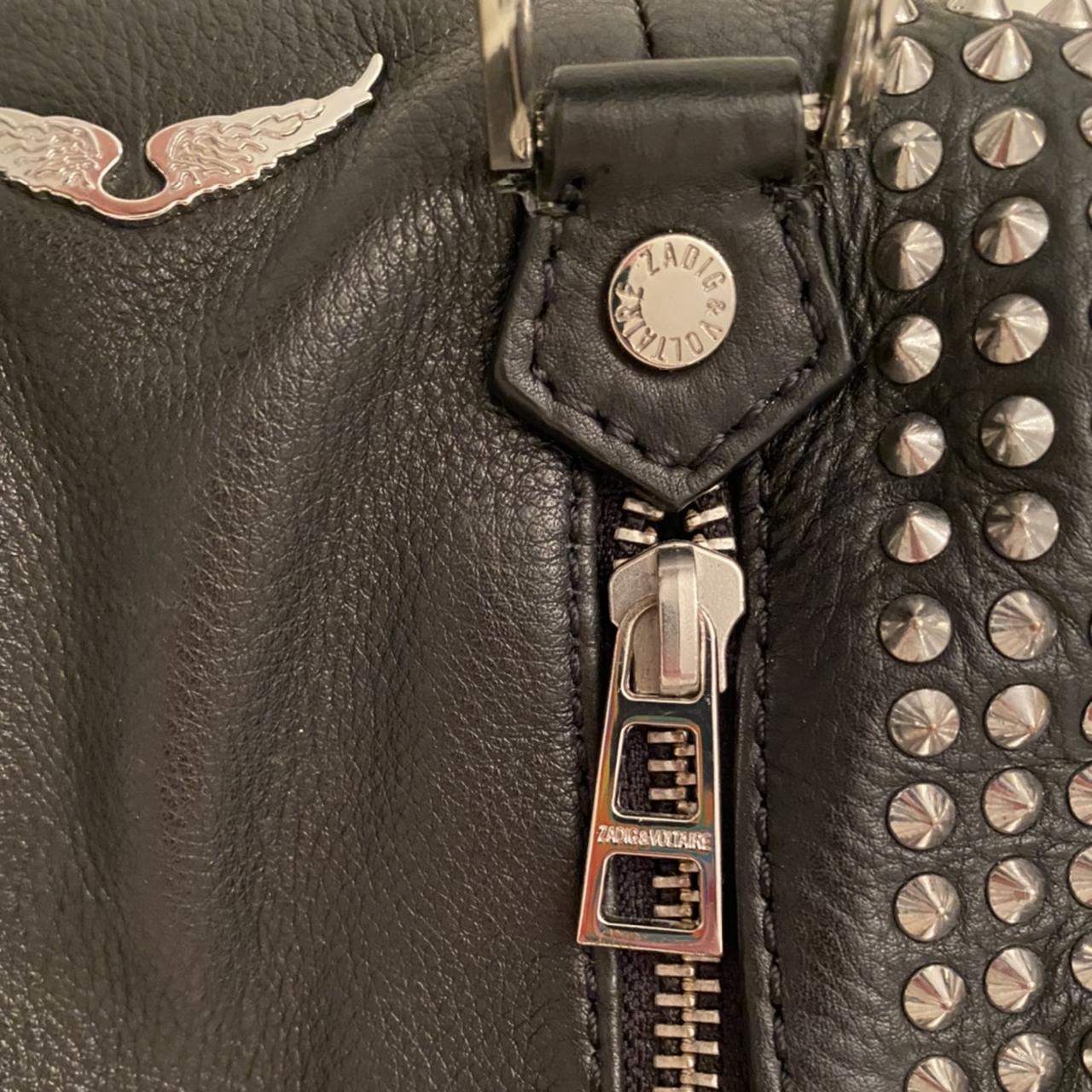 Zadig & Voltaire Women's Black and Silver Bag Depop