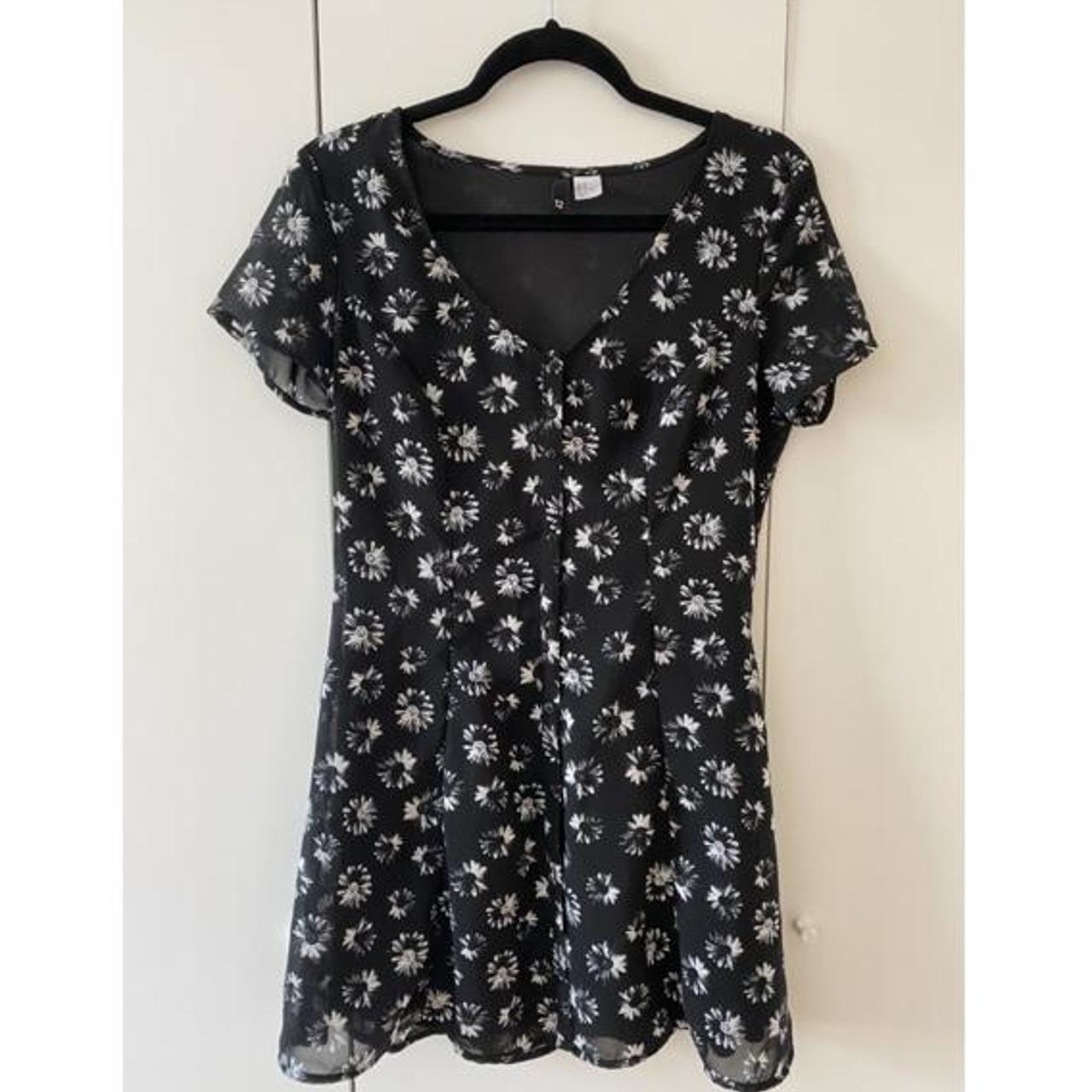 H&M black floral dress • Mesh material and... Depop