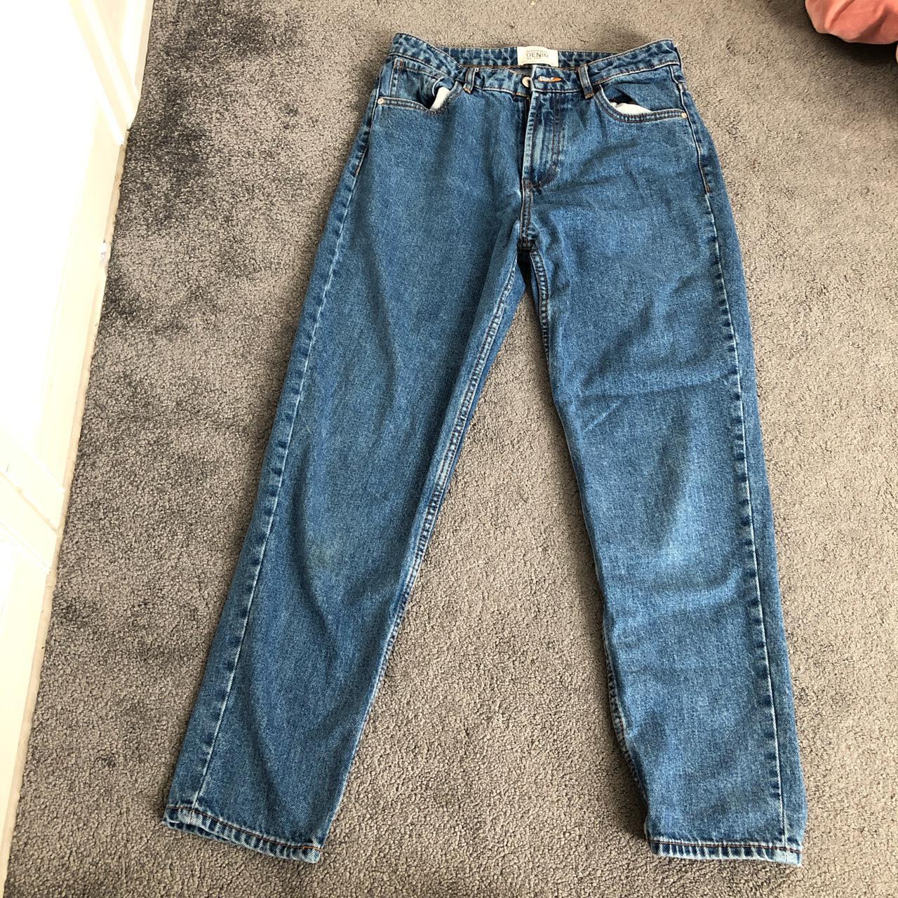 zara mom jeans dark blue