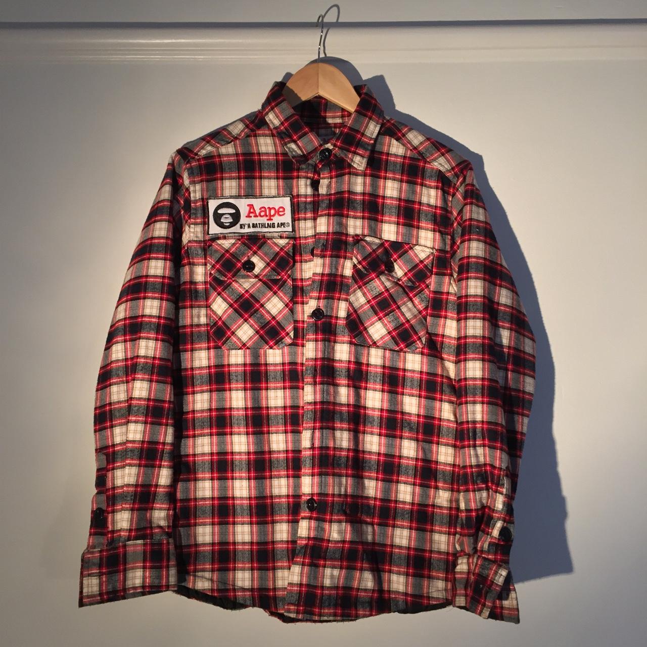 Gully Aape quilted flannel shirt by A Bathing Ape /... - Depop