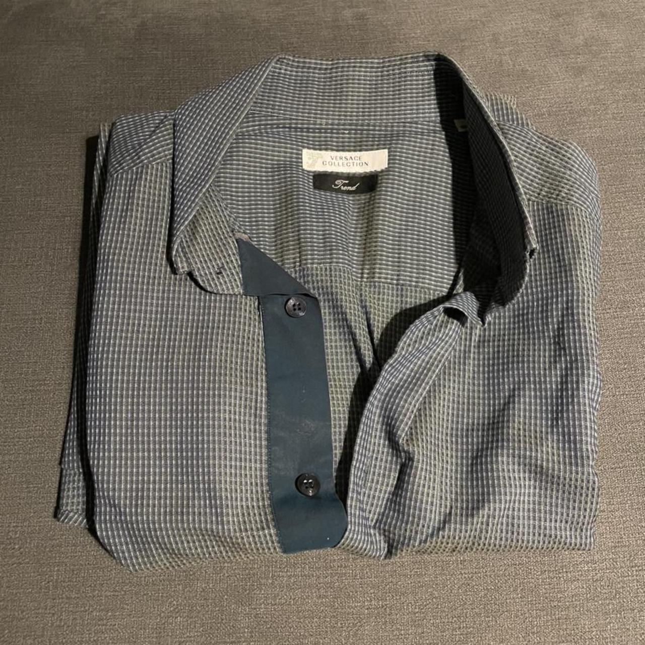 Men’s green and dark blue check shirt Long sleeve... - Depop