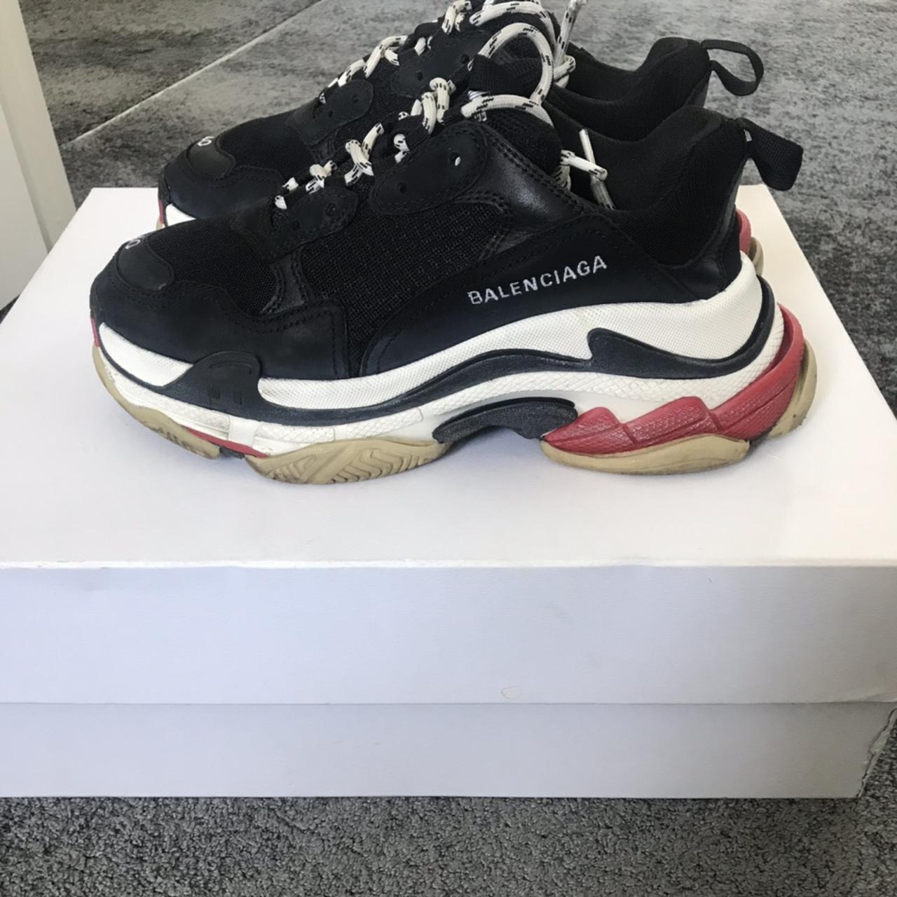 Balenciaga triple s hot sale red black white