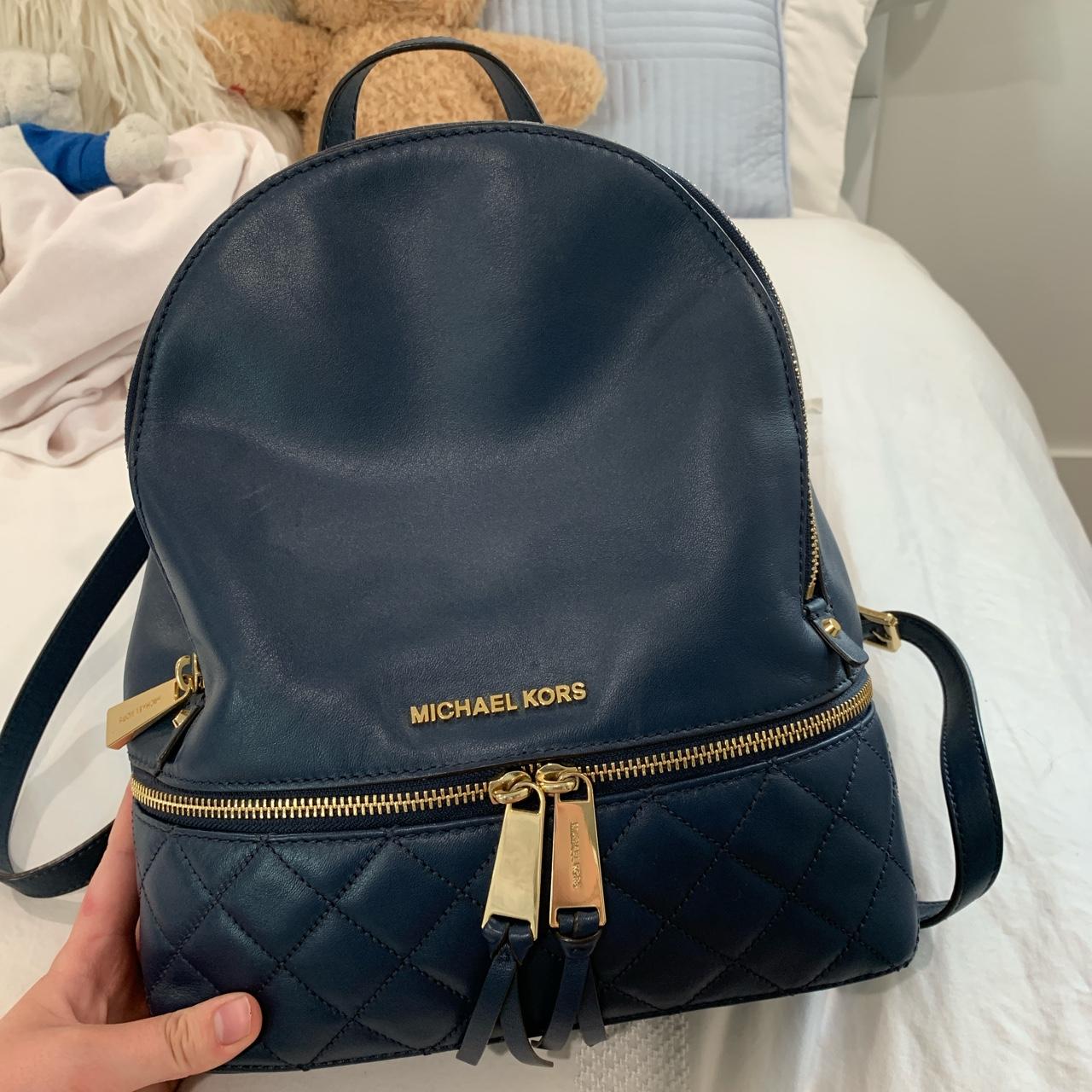 Michael kors navy blue on sale backpack