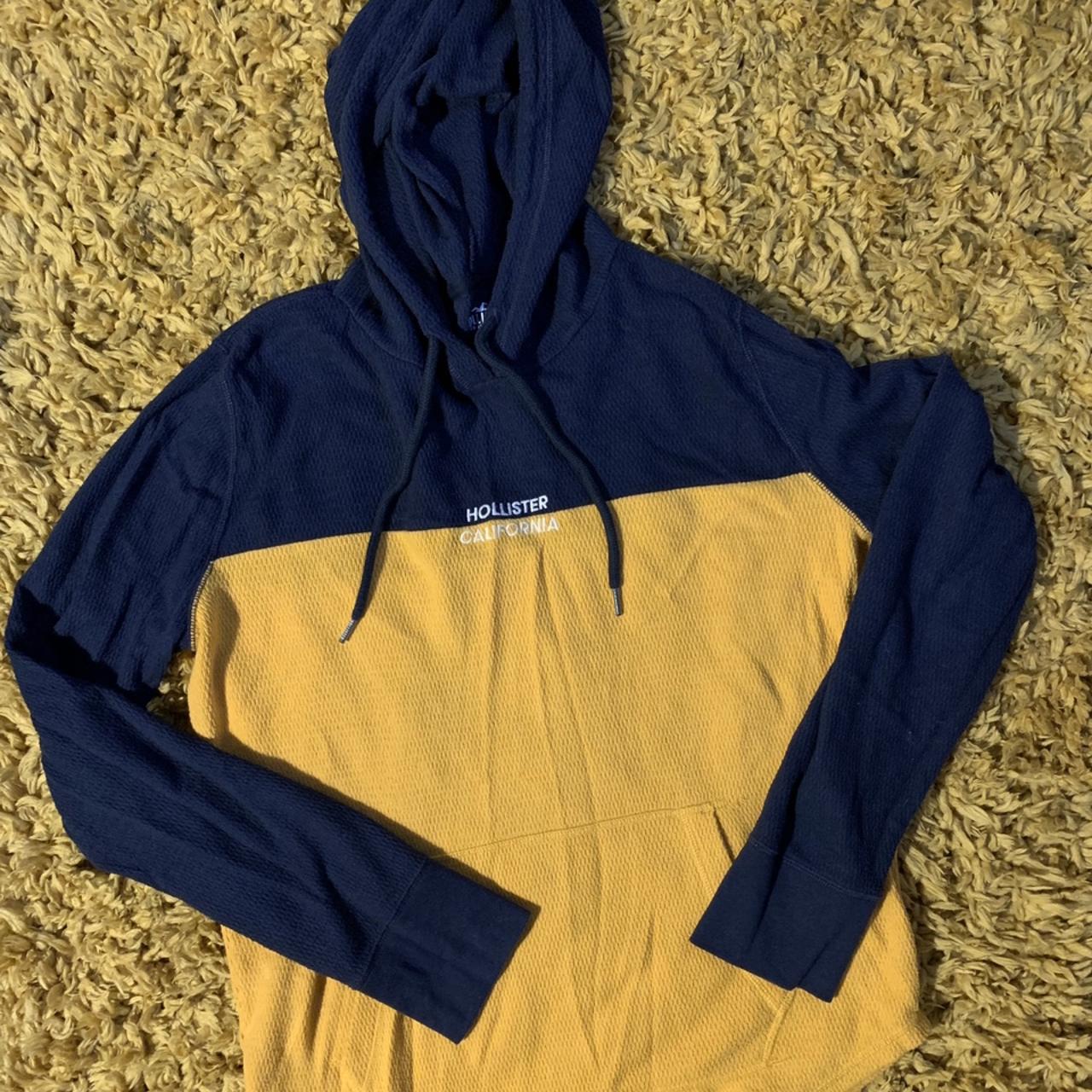 Blue and yellow store hollister hoodie