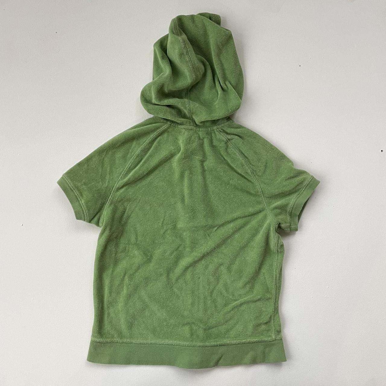vintage y2k terry cloth short sleeved hoodie by... - Depop