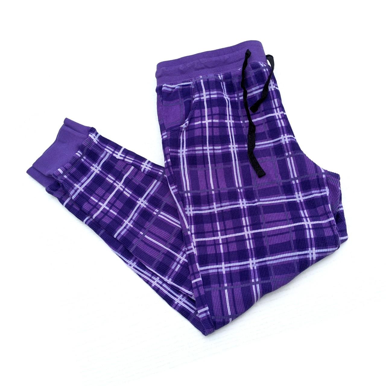 purple flannel pants