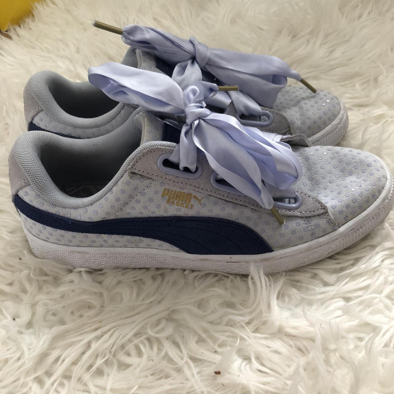 Puma Basket Heart Trainer in Denim Blue