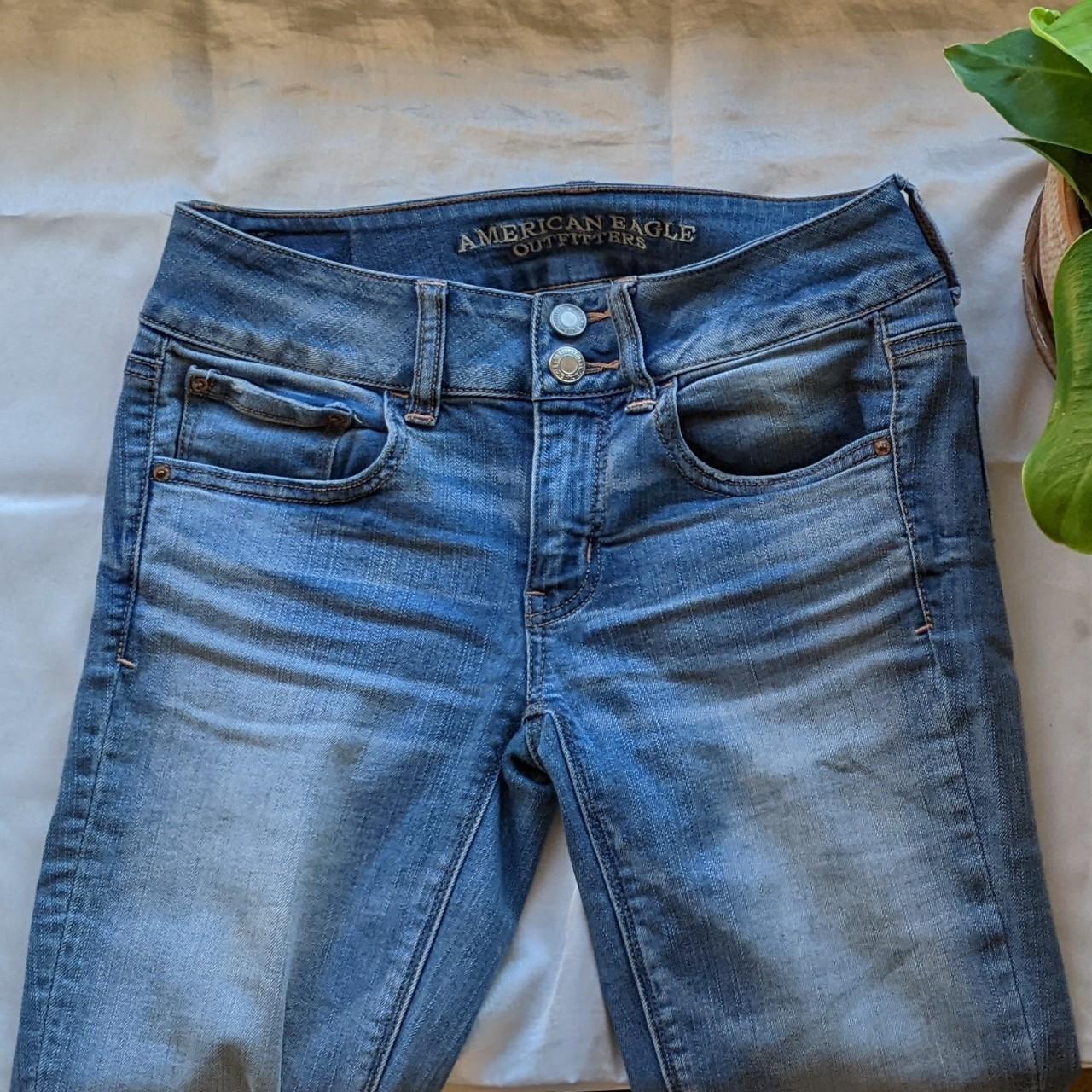 American Eagle Outfitters Women's Blue and Navy Jeans | Depop