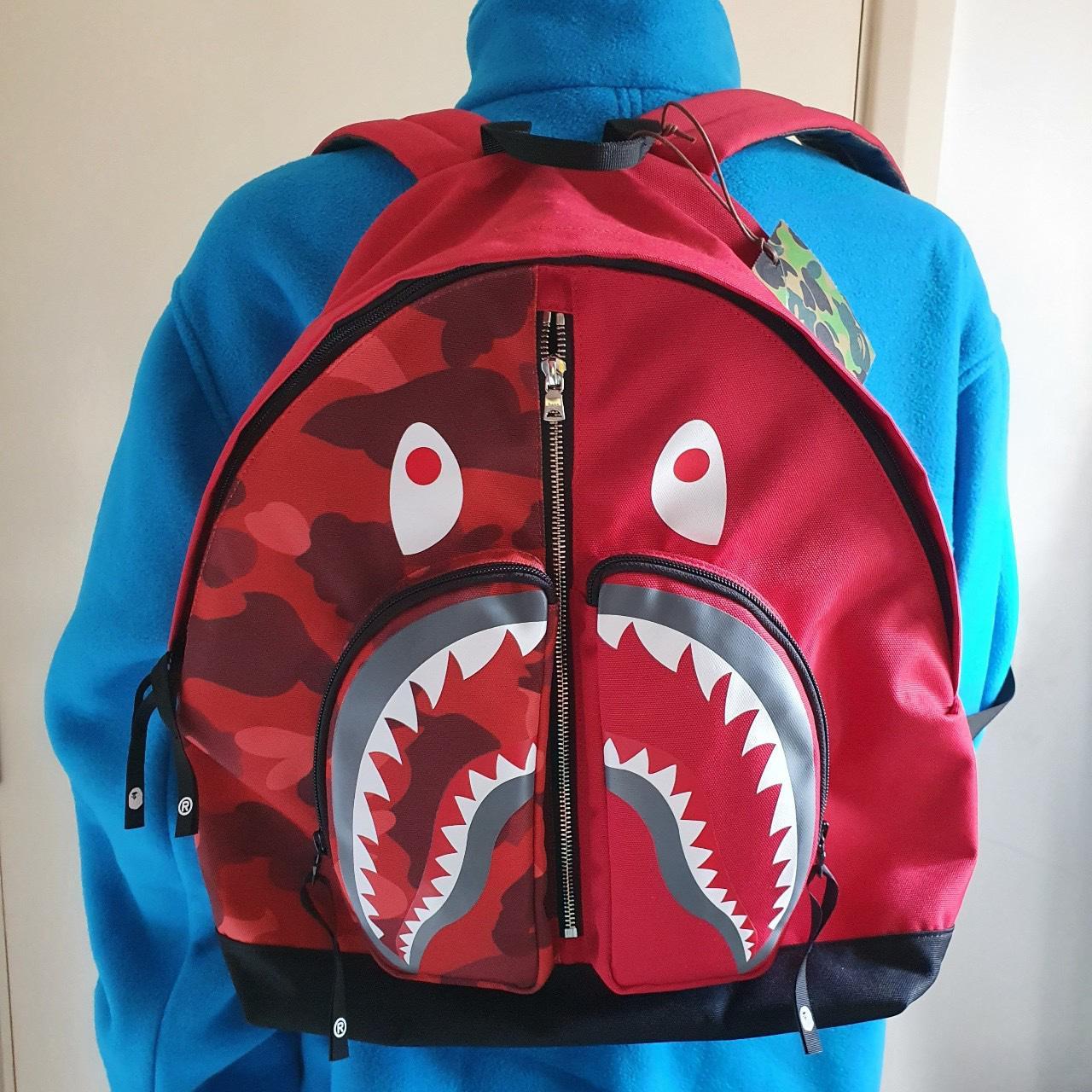 red bape backpack