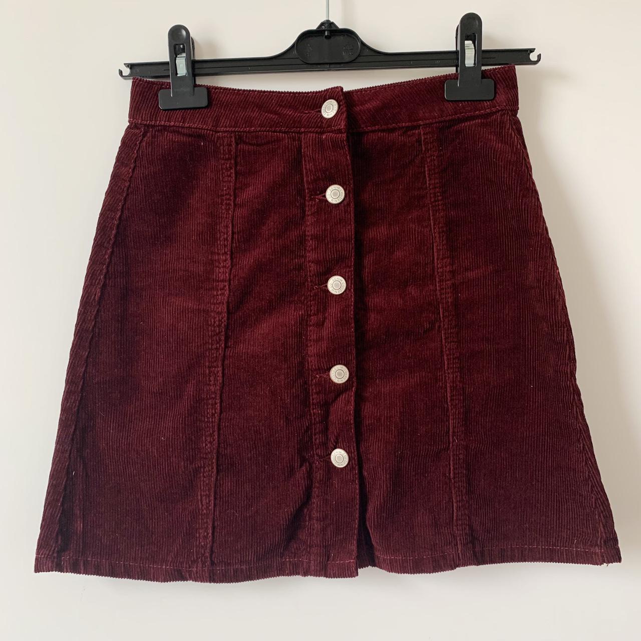 Primark Women's Red and Burgundy Skirt | Depop