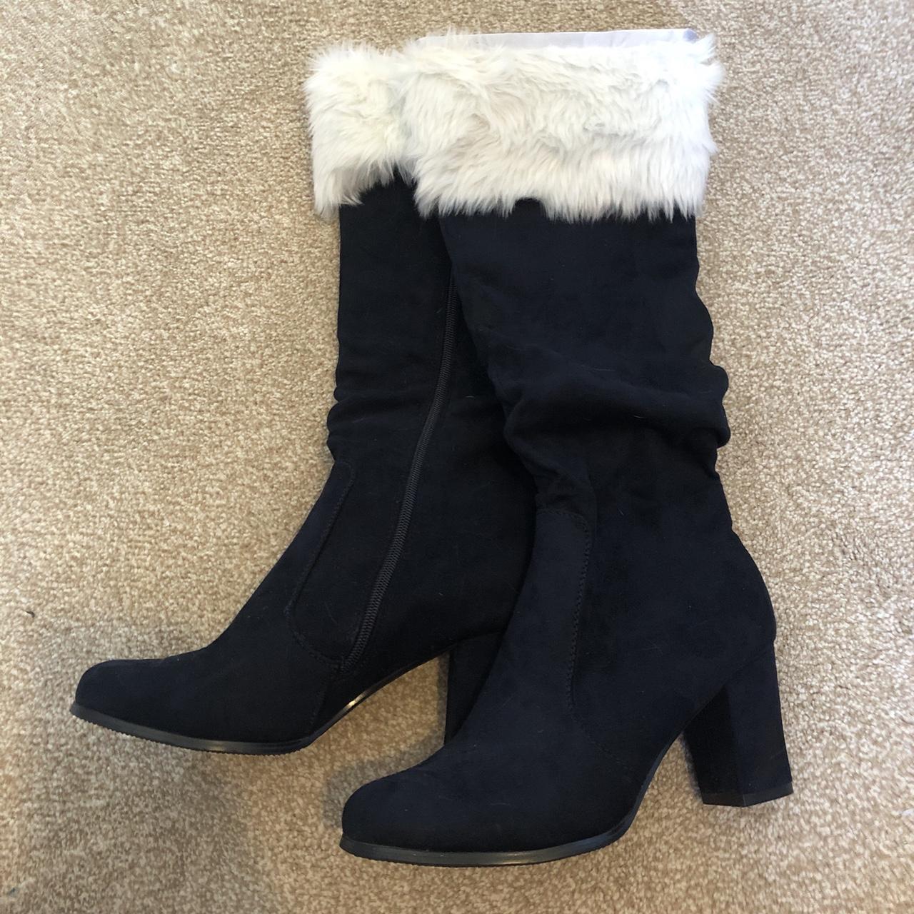 navy suede boots knee high