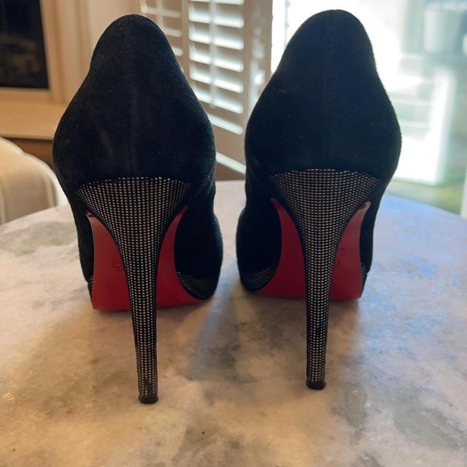 Christian Louboutin classy black heels Peep toe - Depop