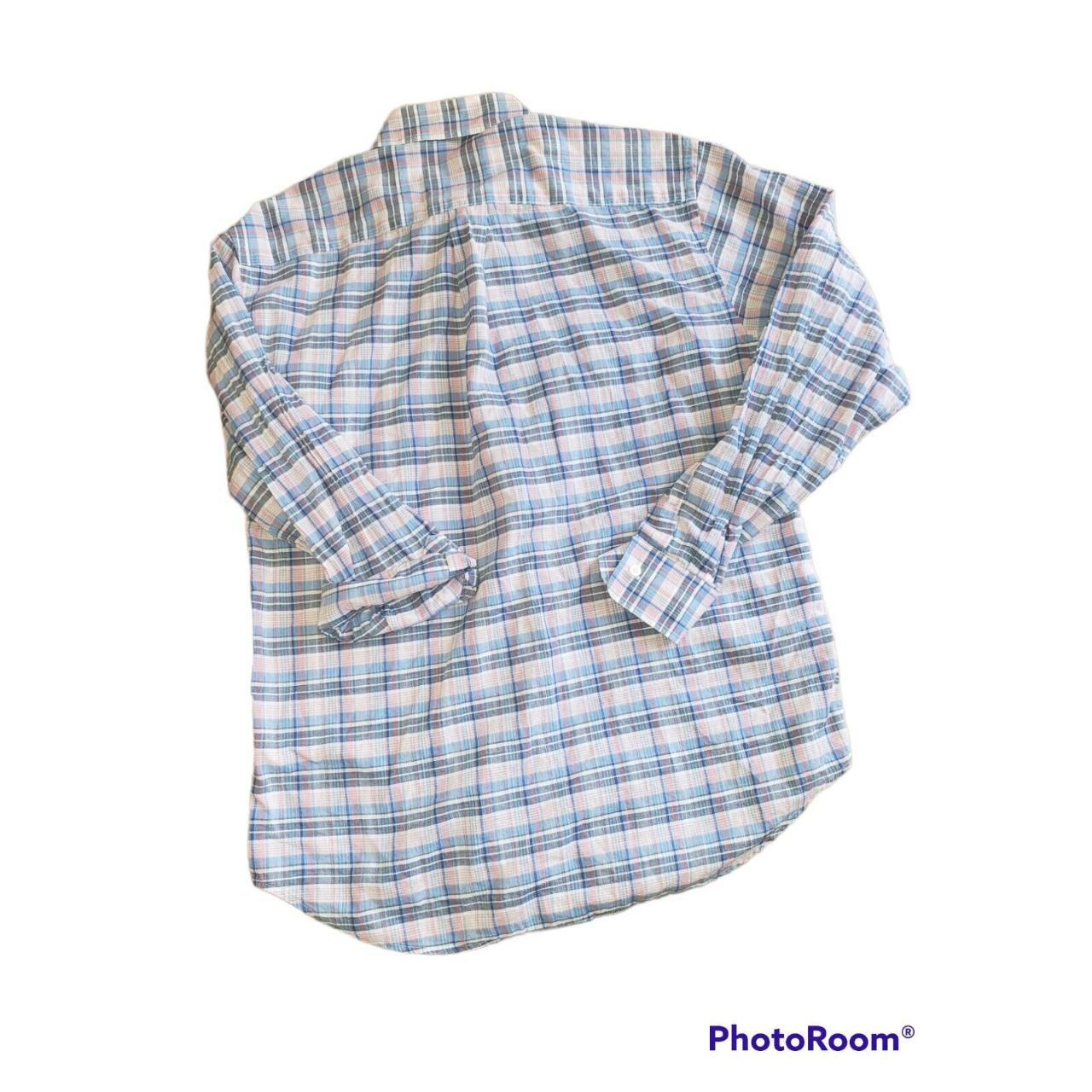 Vineyard Vines Men's Pink and Blue Shirt Depop