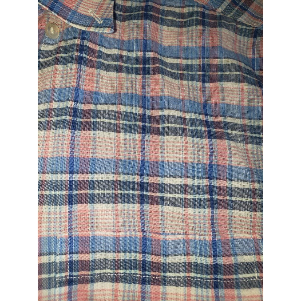 Vineyard Vines Men's Pink and Blue Shirt Depop
