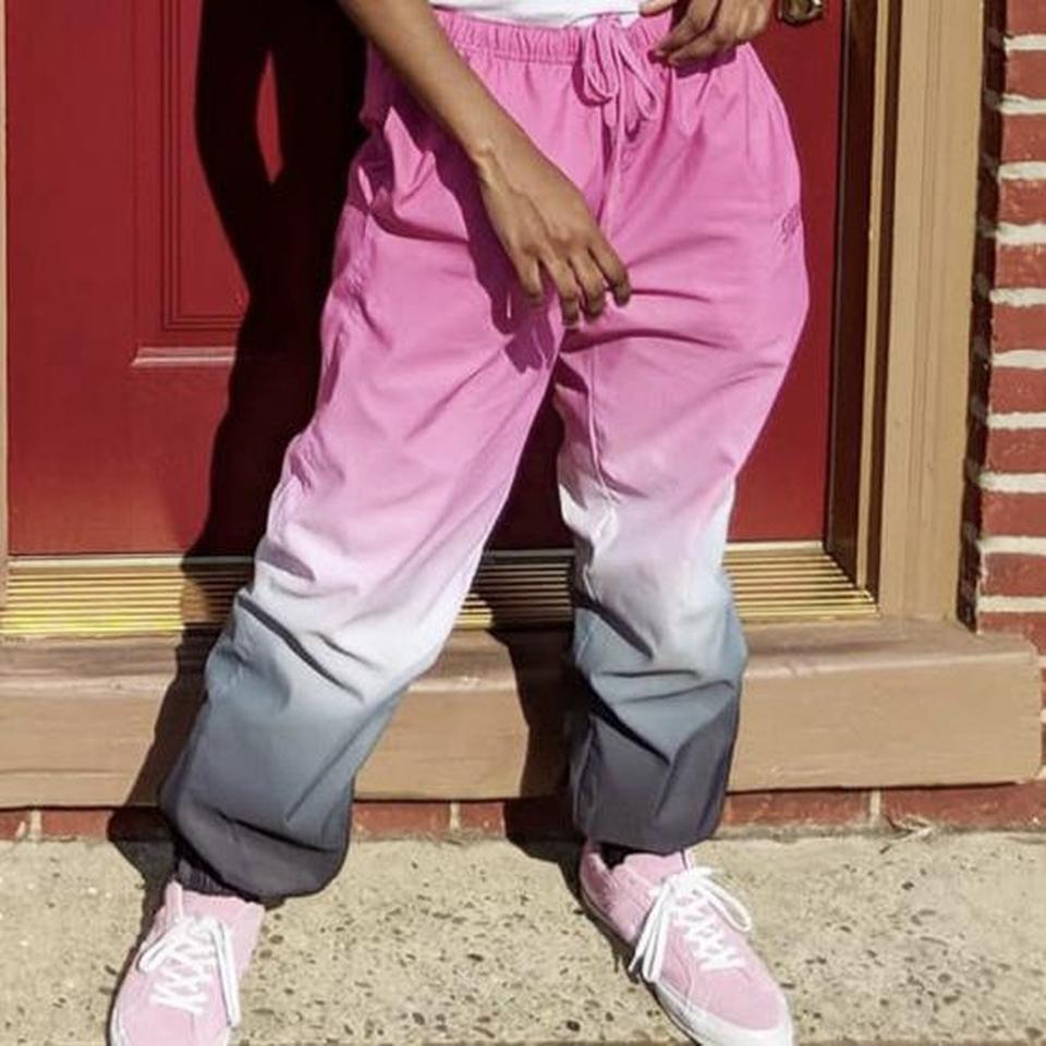 Supreme gradient pink and grey track pants! Size... - Depop