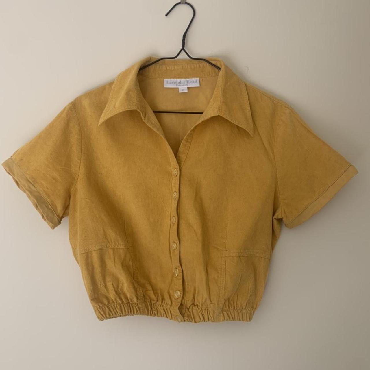 Women's Yellow and Gold Croptop Depop