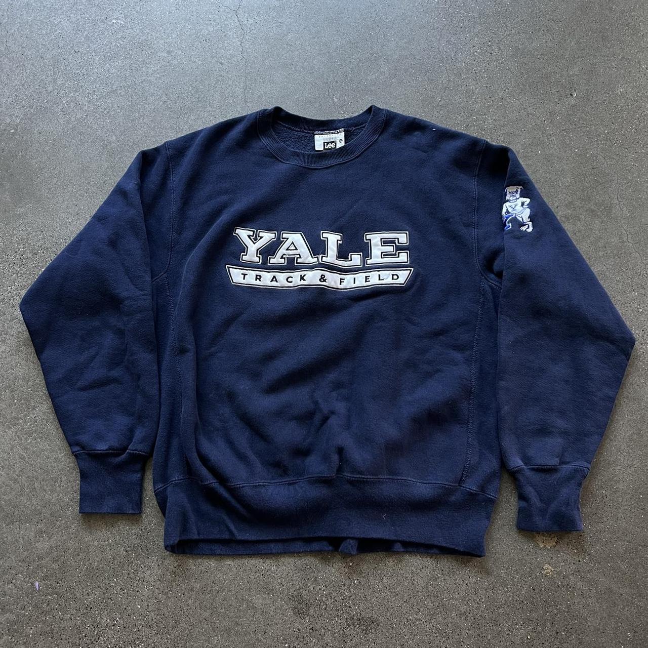 Vintage LEE Yale University navy crewneck... - Depop
