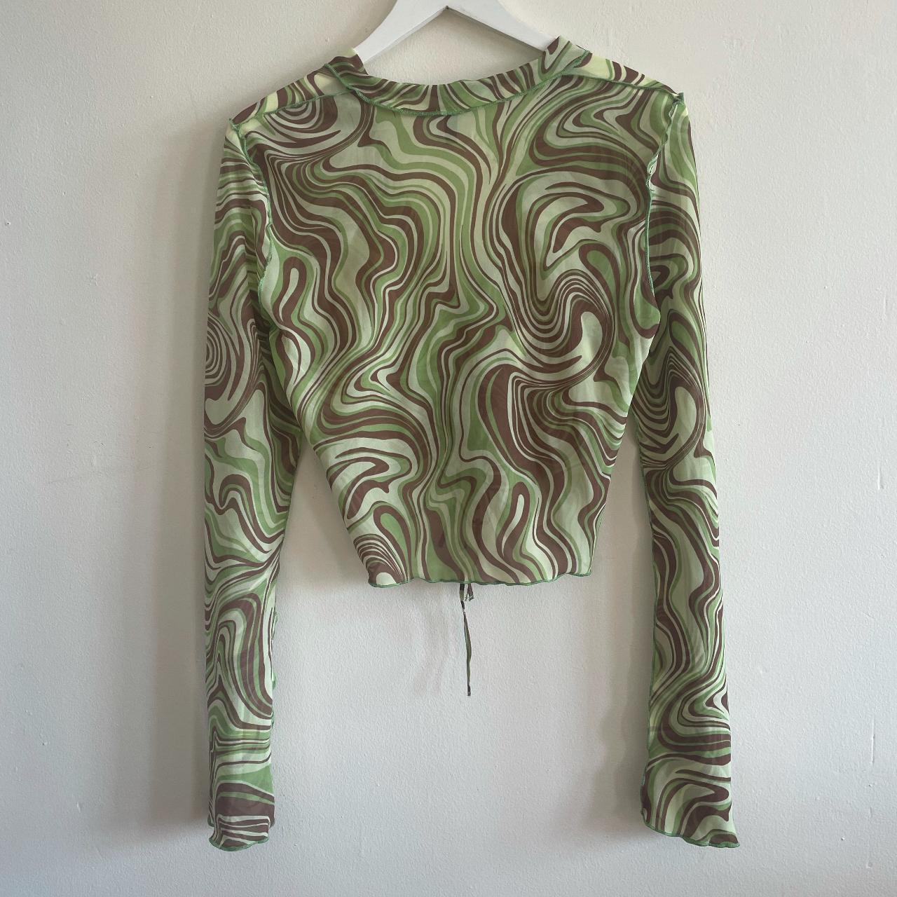 Women's Brown and Green Shirt | Depop