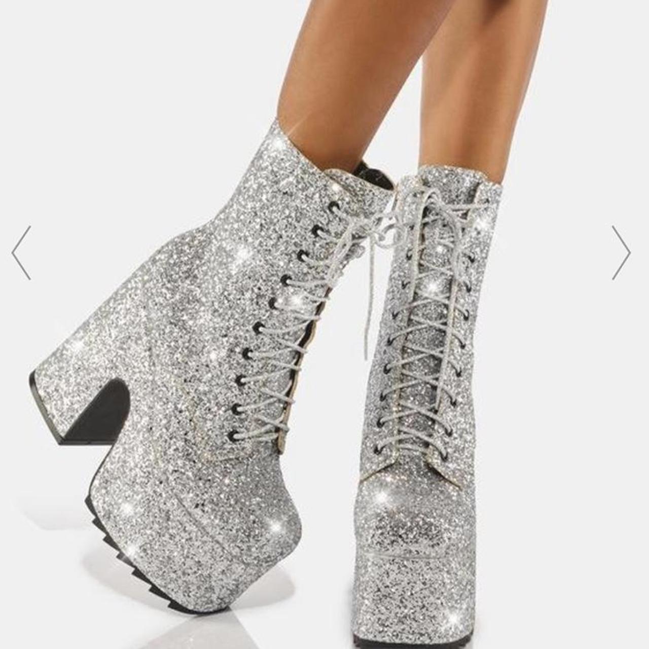 sparkle platform boots