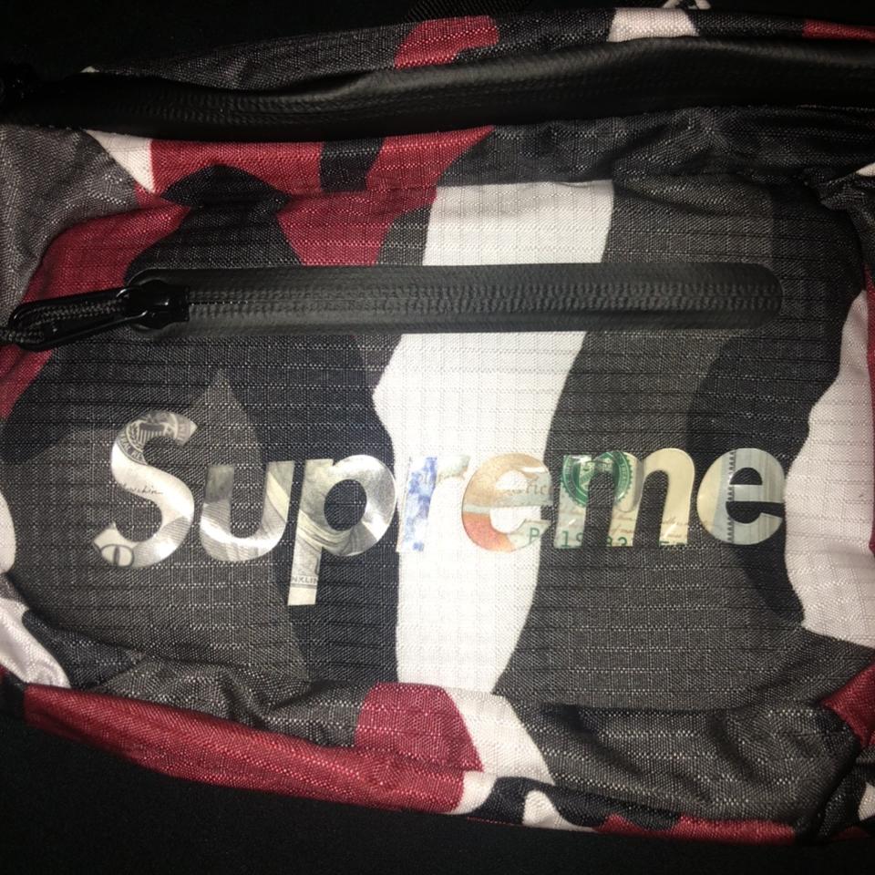 Supreme SS21 Red Camo Backpack brand new in plastic - Depop