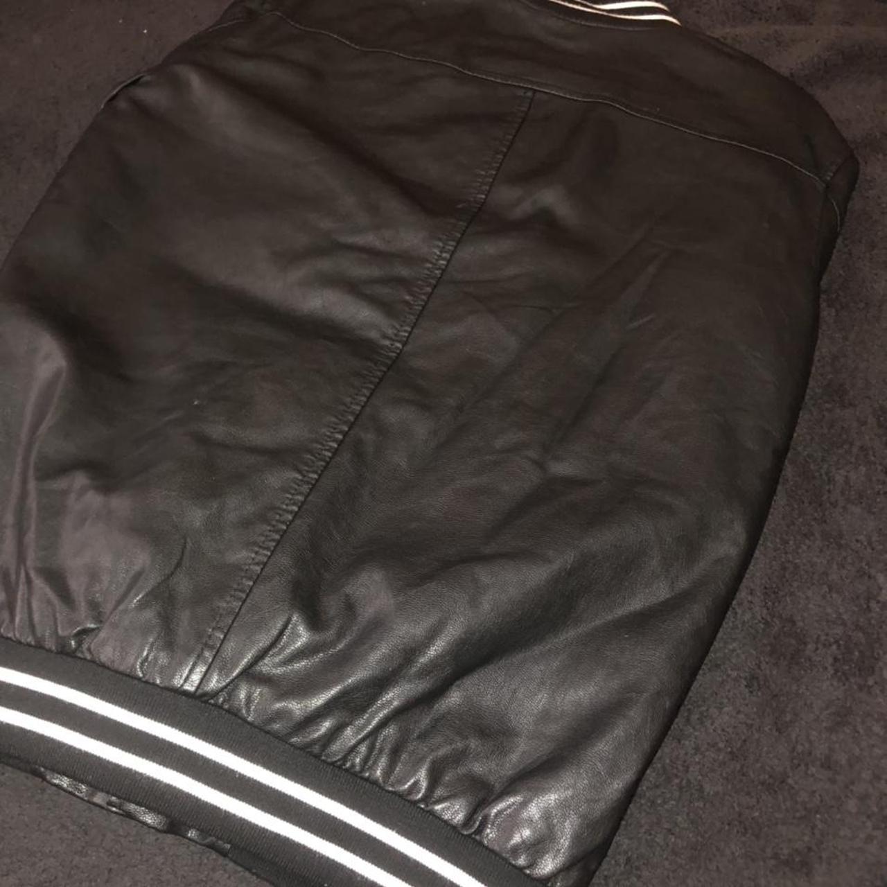 Forever 21 men black leather zip up jacket Great... - Depop