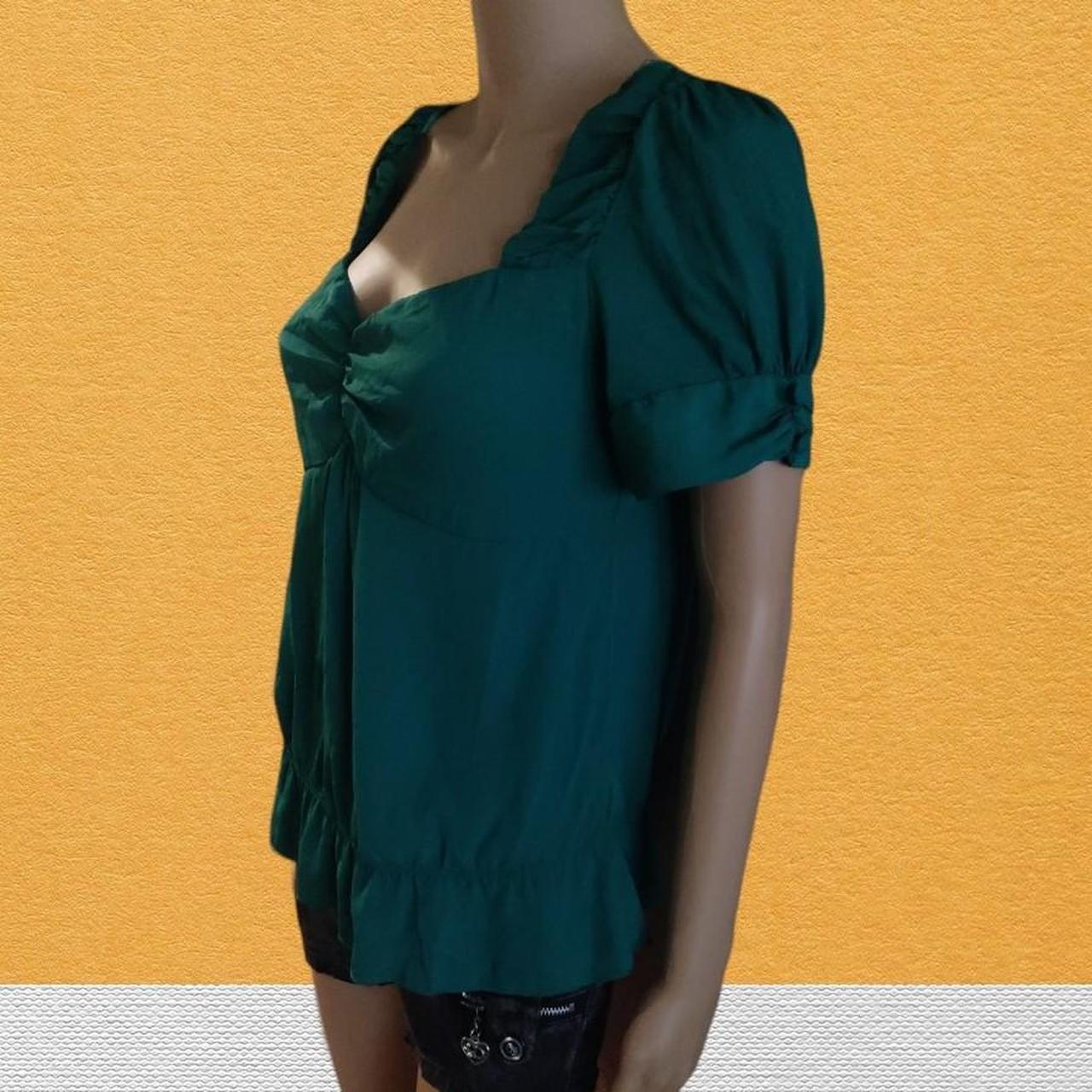 Beautiful Green Emerald Short Sleeve Summer Blouse Depop   P0 