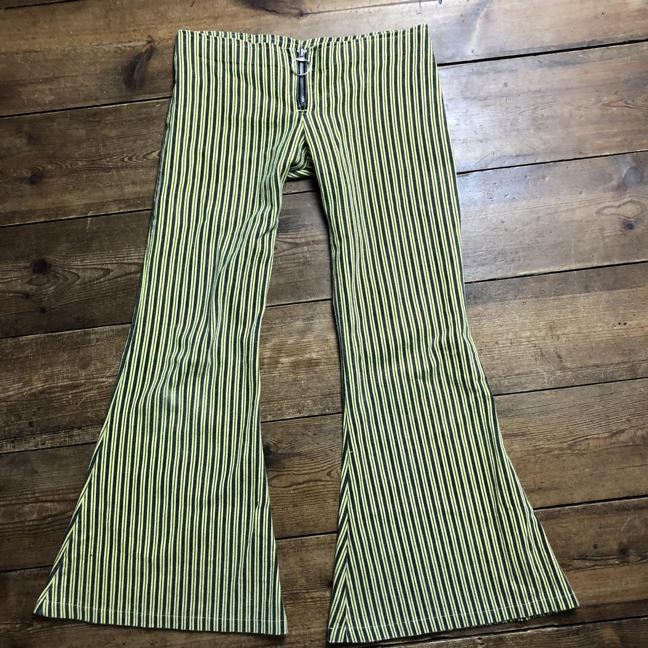 Real 90s low rise rave extreme flare jeans, features... - Depop