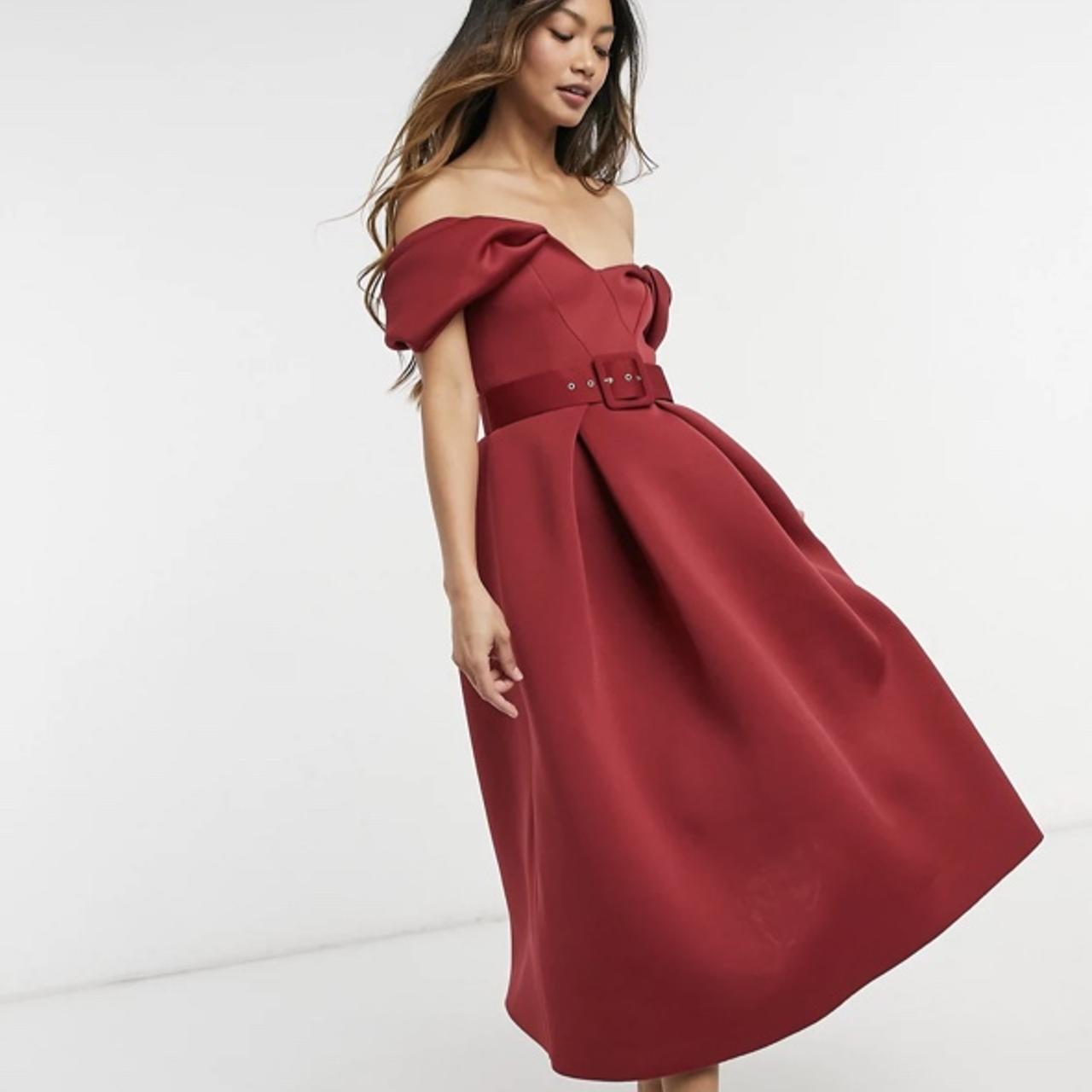 asos wine dress