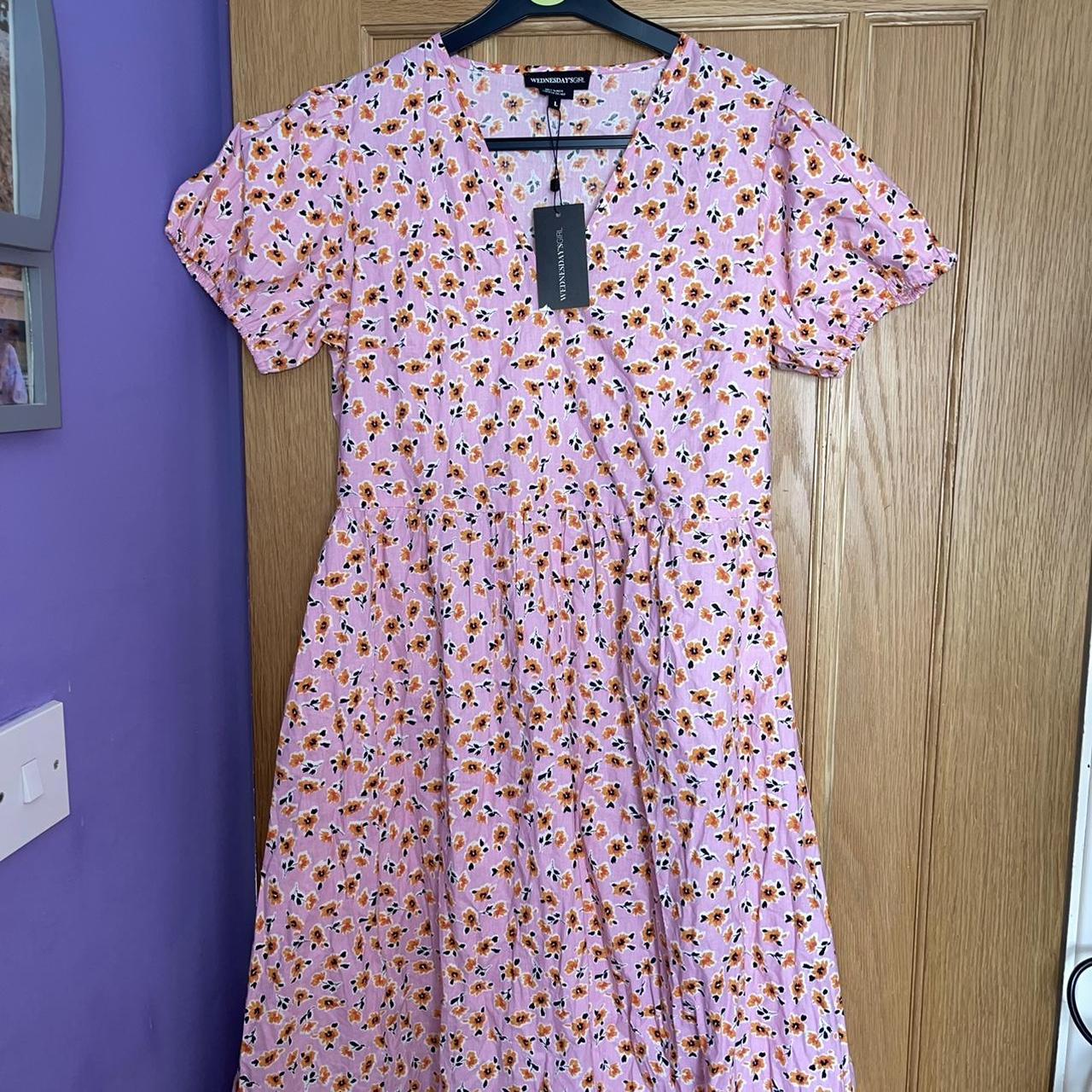 BRAND NEW WEDNESDAY GIRL DRESS PINK FULL LENGTH... - Depop