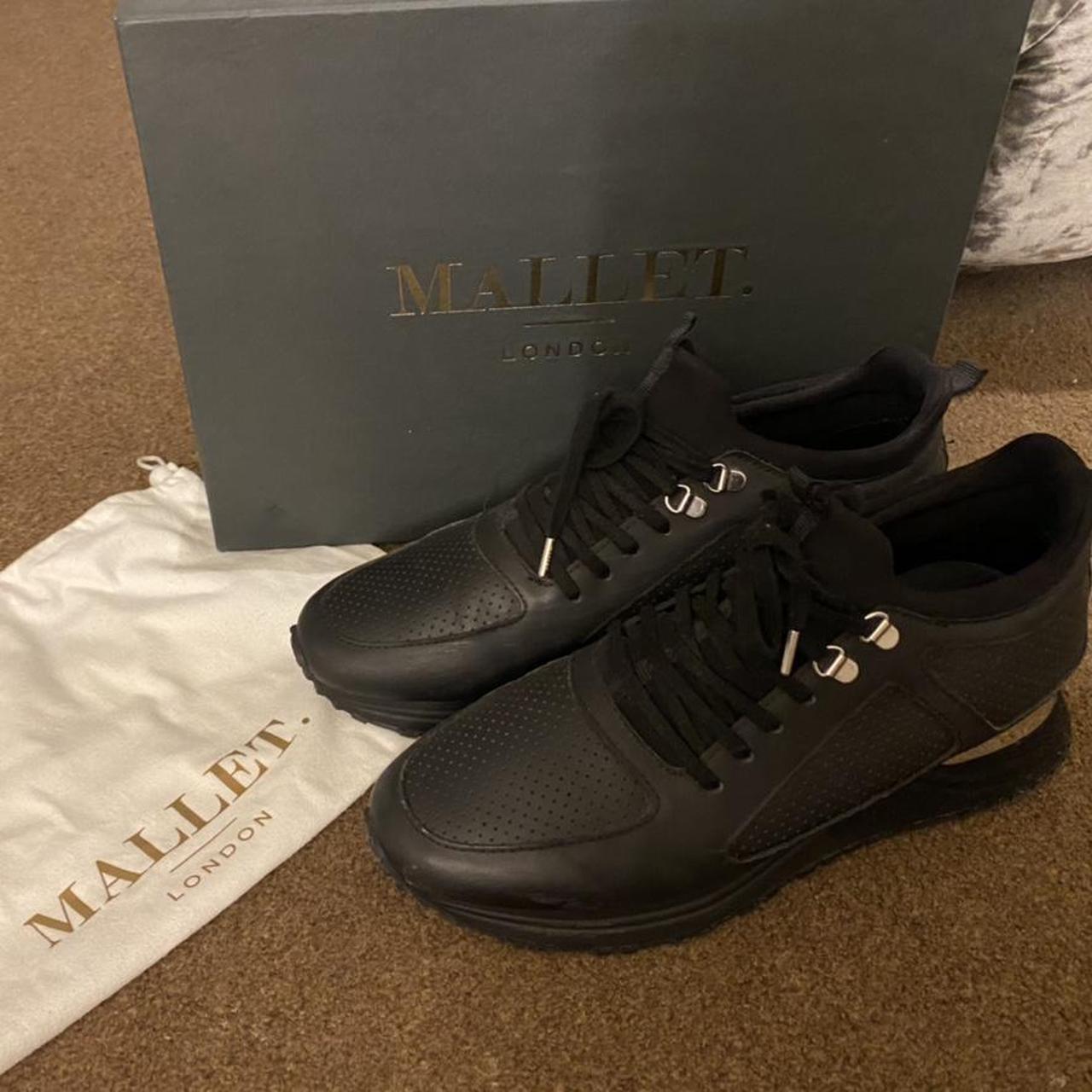 Black Mallet trainers size 10 with box and... Depop